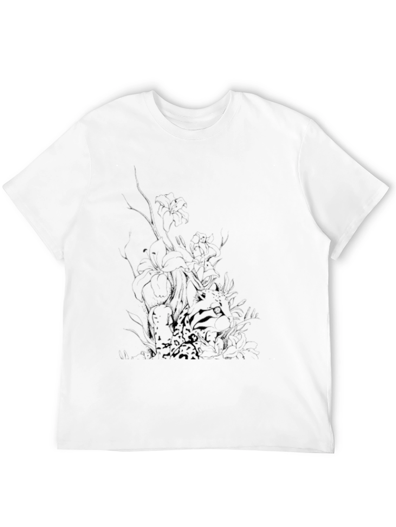 Mens Black Graphic Tee - Abstract Print
