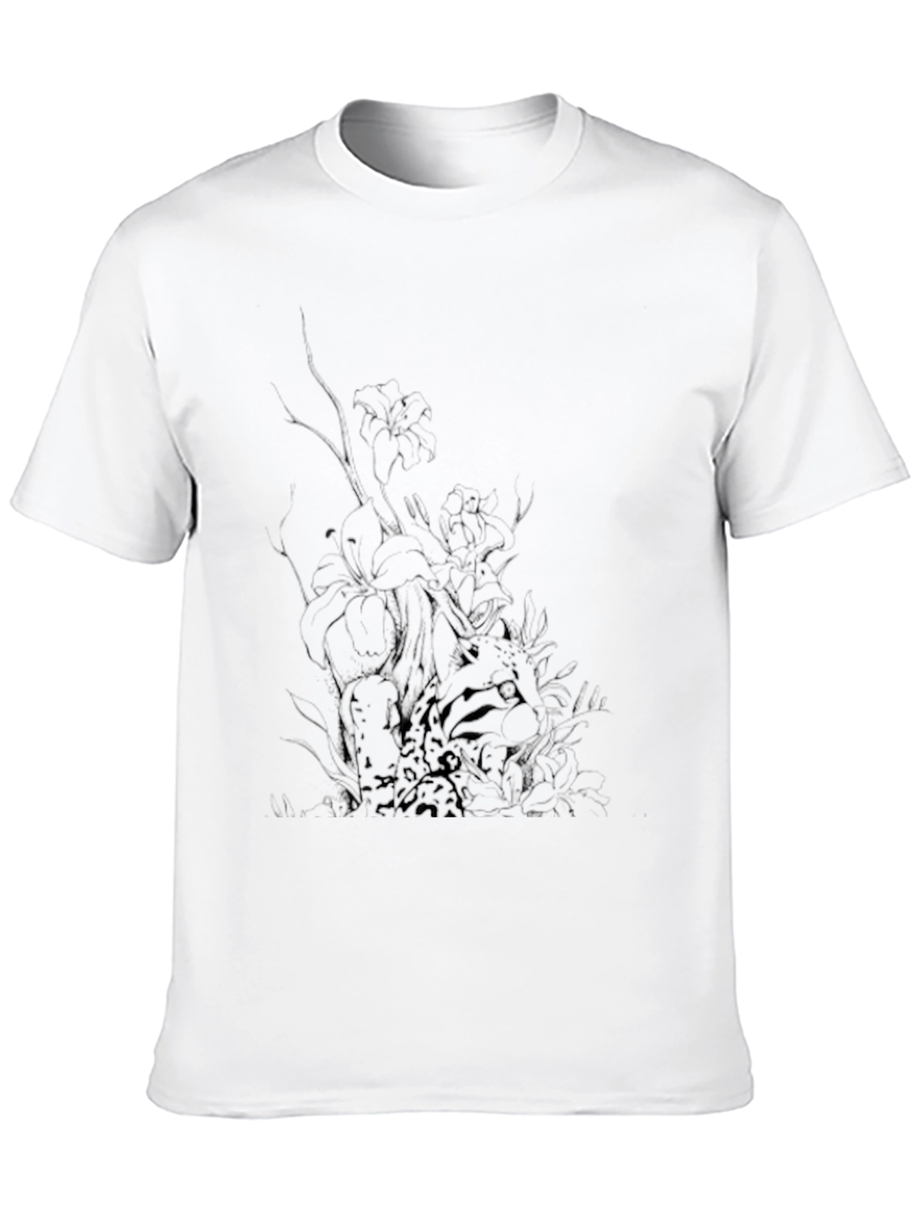 Mens Black Graphic Tee - Abstract Print