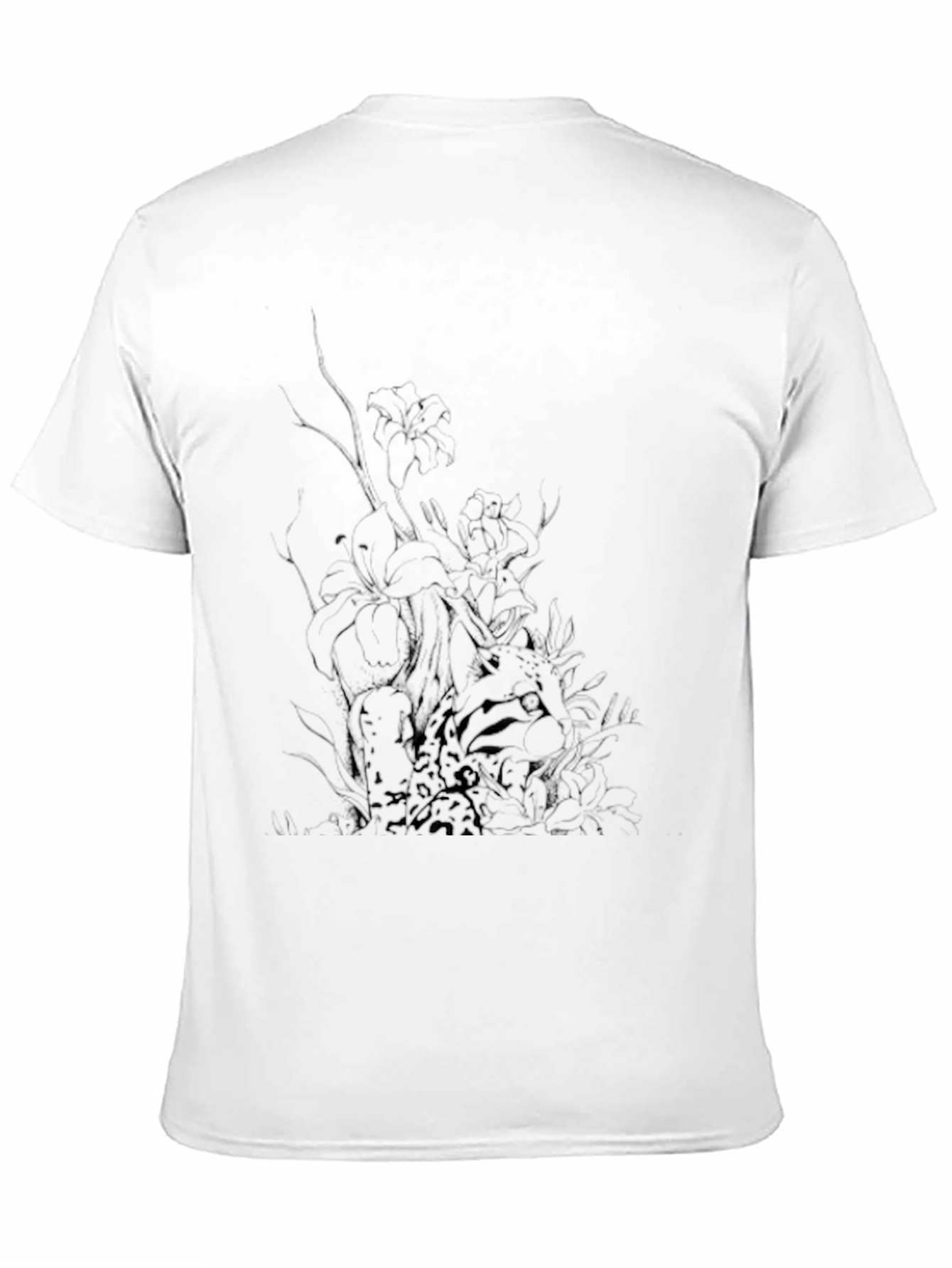 Mens Black Graphic Tee - Abstract Print