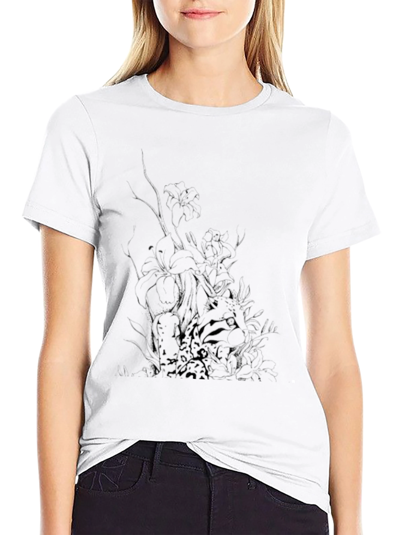 Mens Black Graphic Tee - Abstract Print