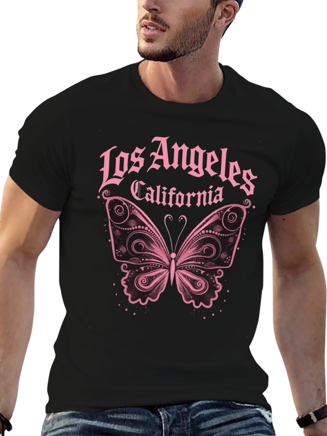 Los Angeles Butterfly Graphic T-Shirt