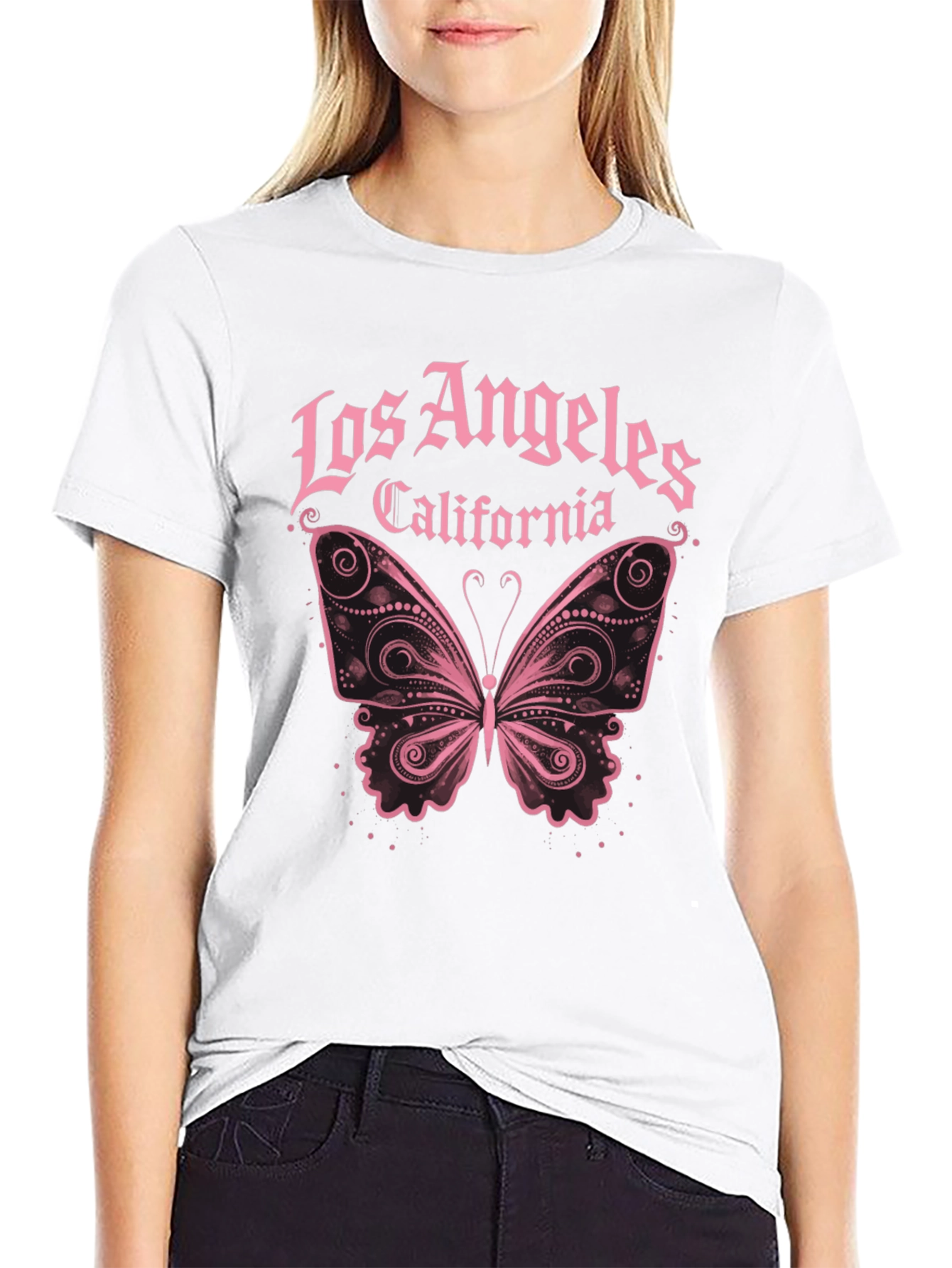 Los Angeles Butterfly Graphic T-Shirt