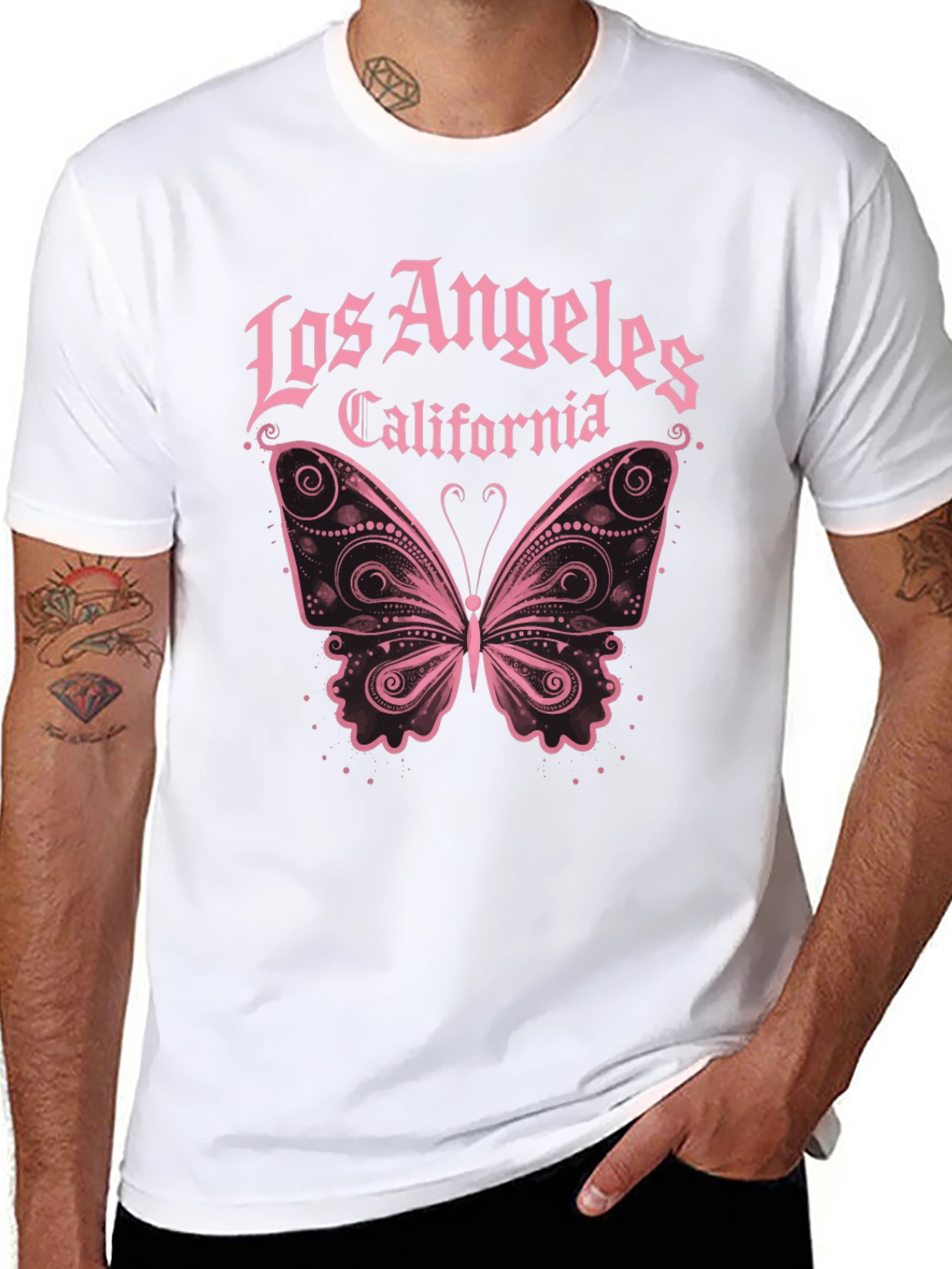 Los Angeles Butterfly Graphic T-Shirt
