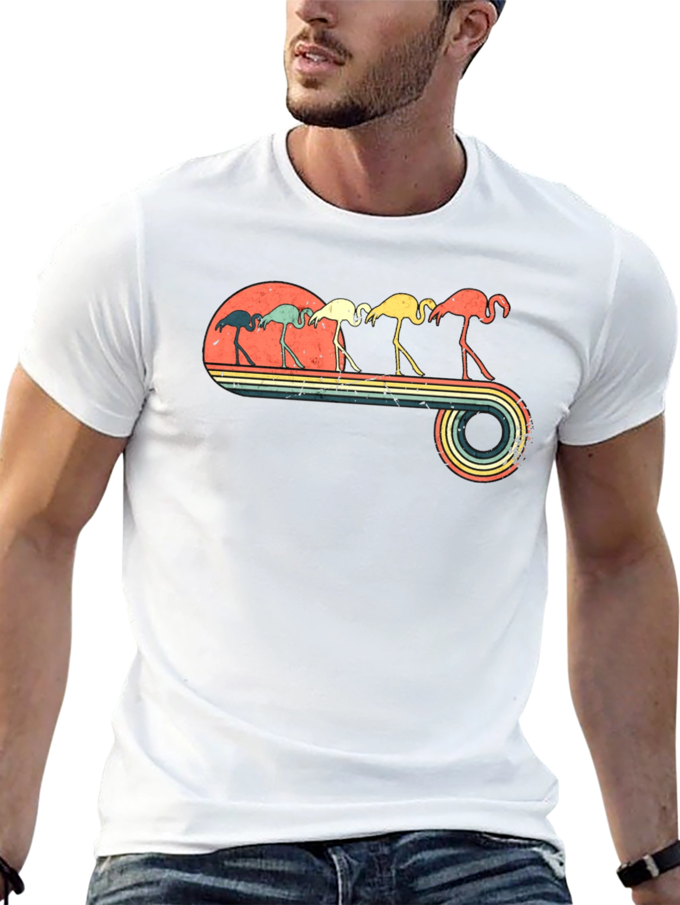 Retro Flamingo Graphic Tee - Unisex