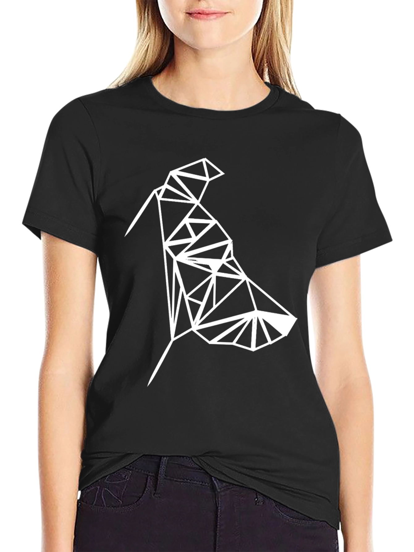 Geometric Bird Tee - Modern Minimalist Design