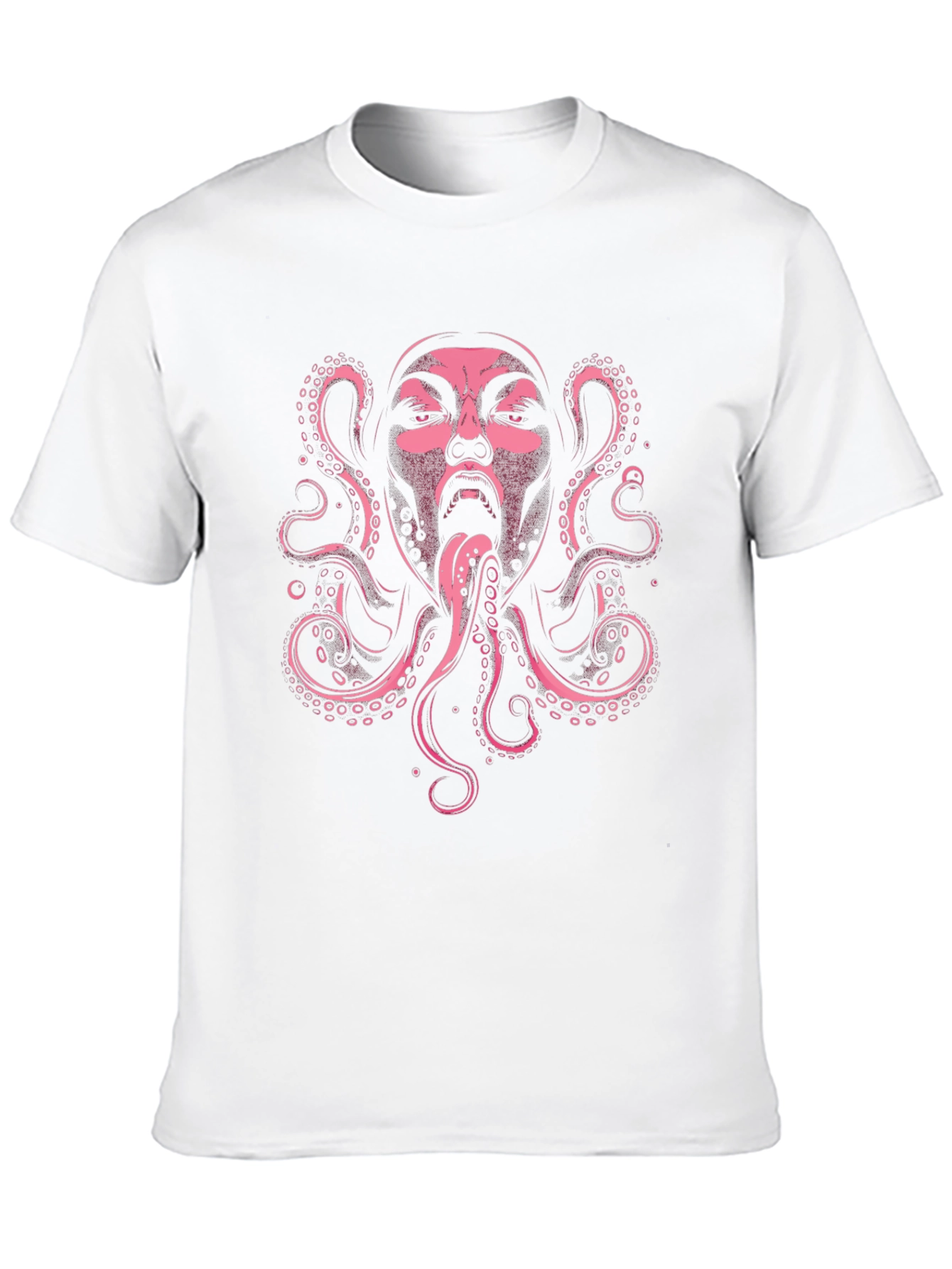 Octopus Face Graphic Black T-Shirt