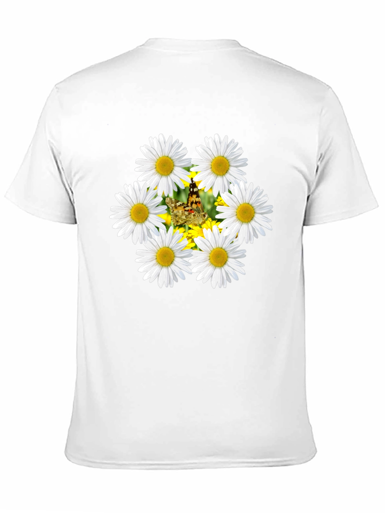 Daisy & Butterfly Graphic Black T-Shirt