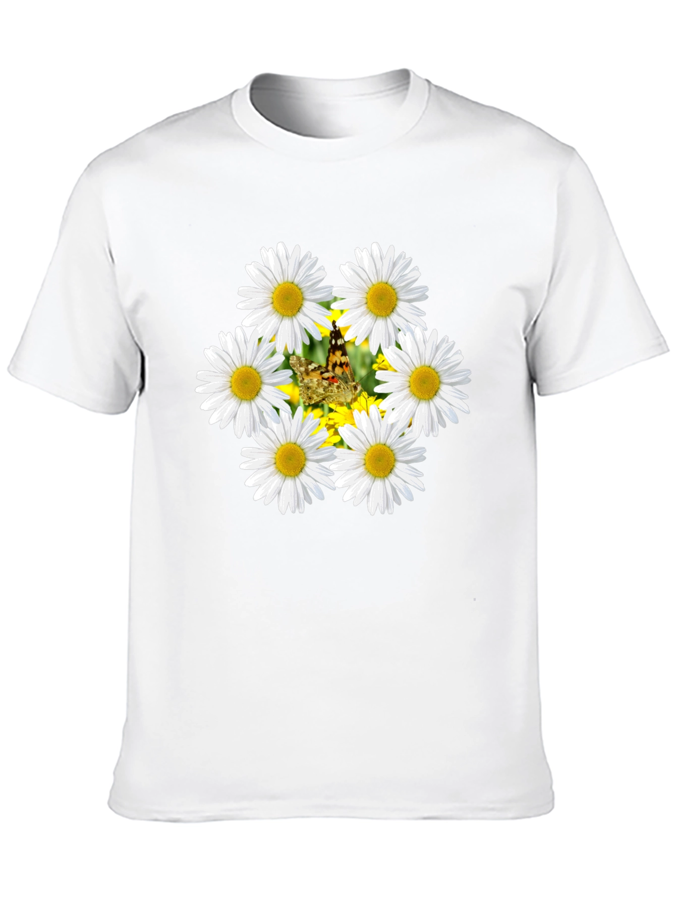 Daisy & Butterfly Graphic Black T-Shirt