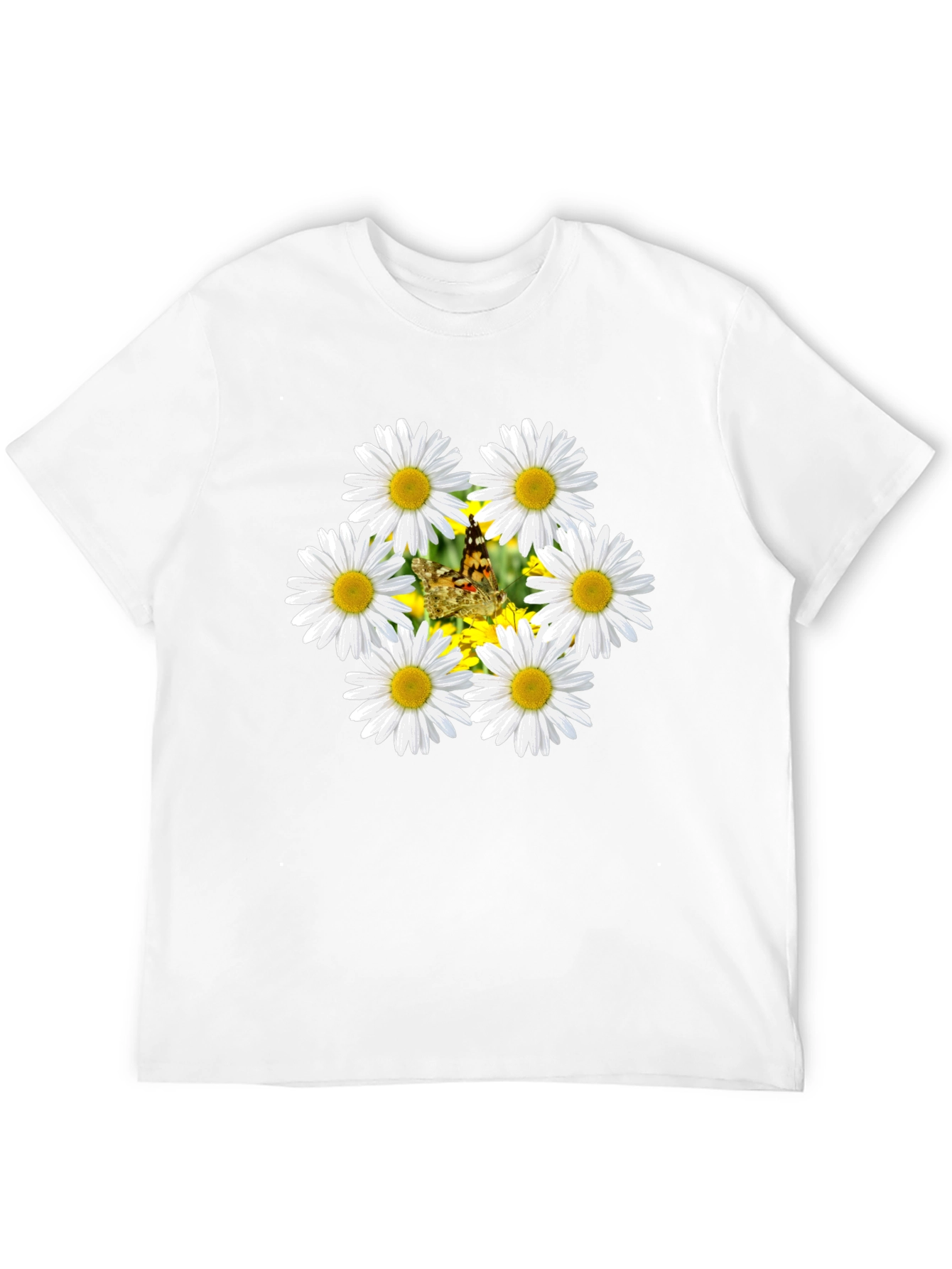 Daisy & Butterfly Graphic Black T-Shirt