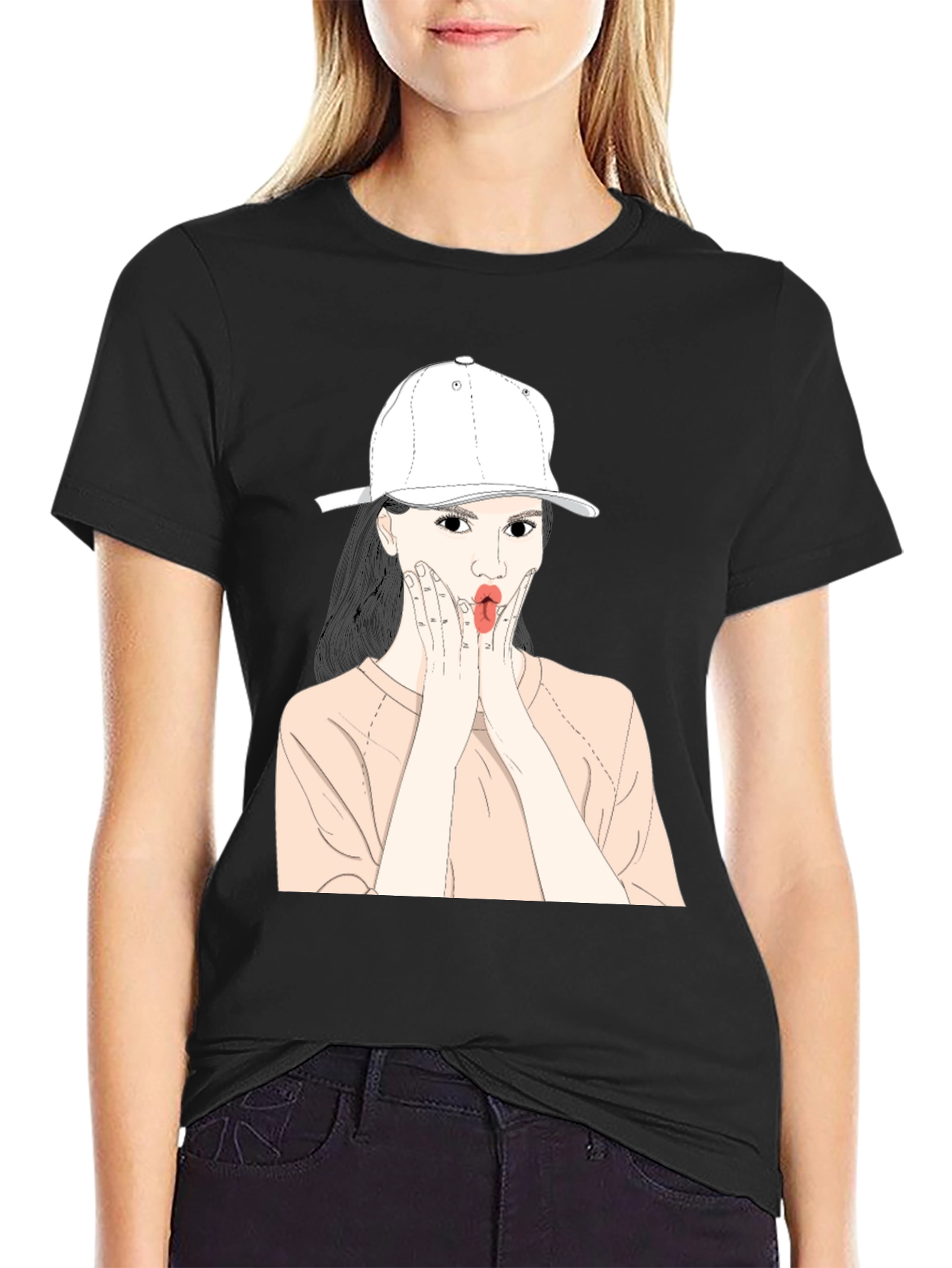 Fun Cartoon Girl Graphic Tee