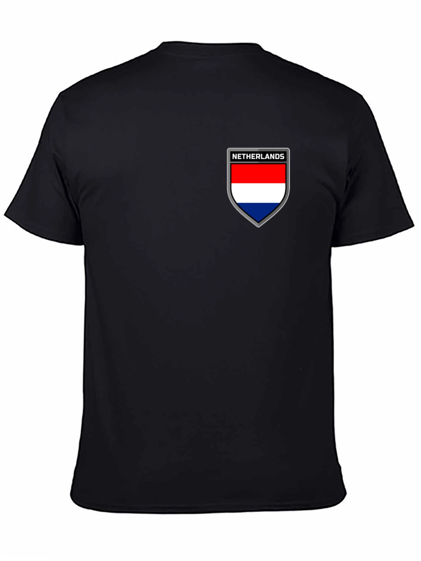 Netherlands Flag Shield Black T-Shirt