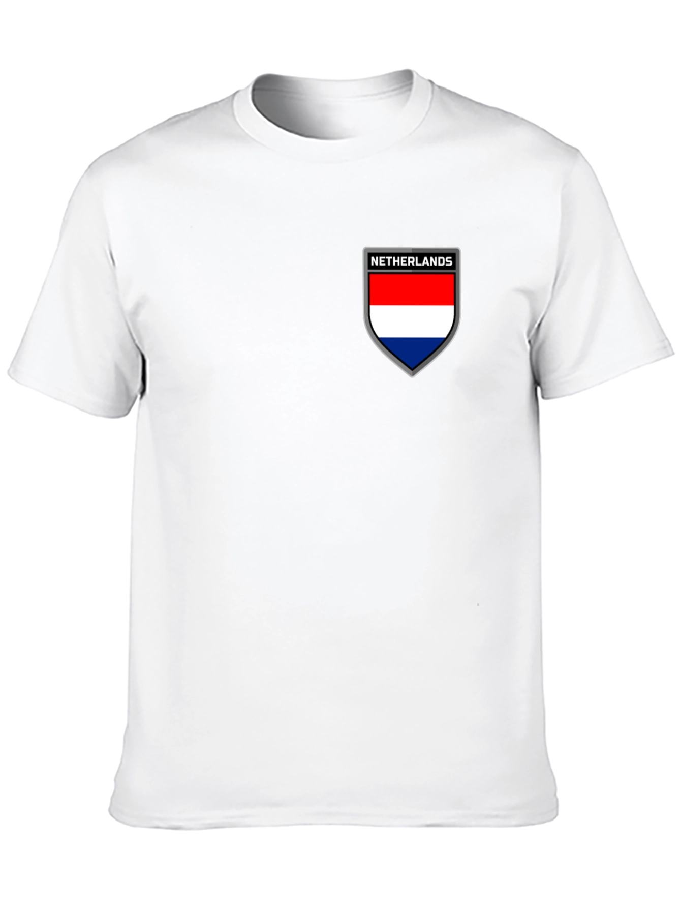 Netherlands Flag Shield Black T-Shirt