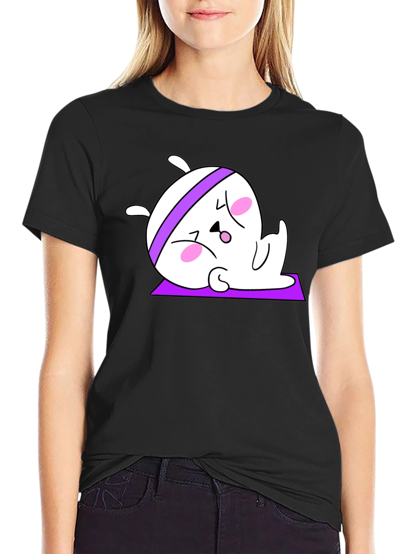 Yoga Bunny Black T-Shirt