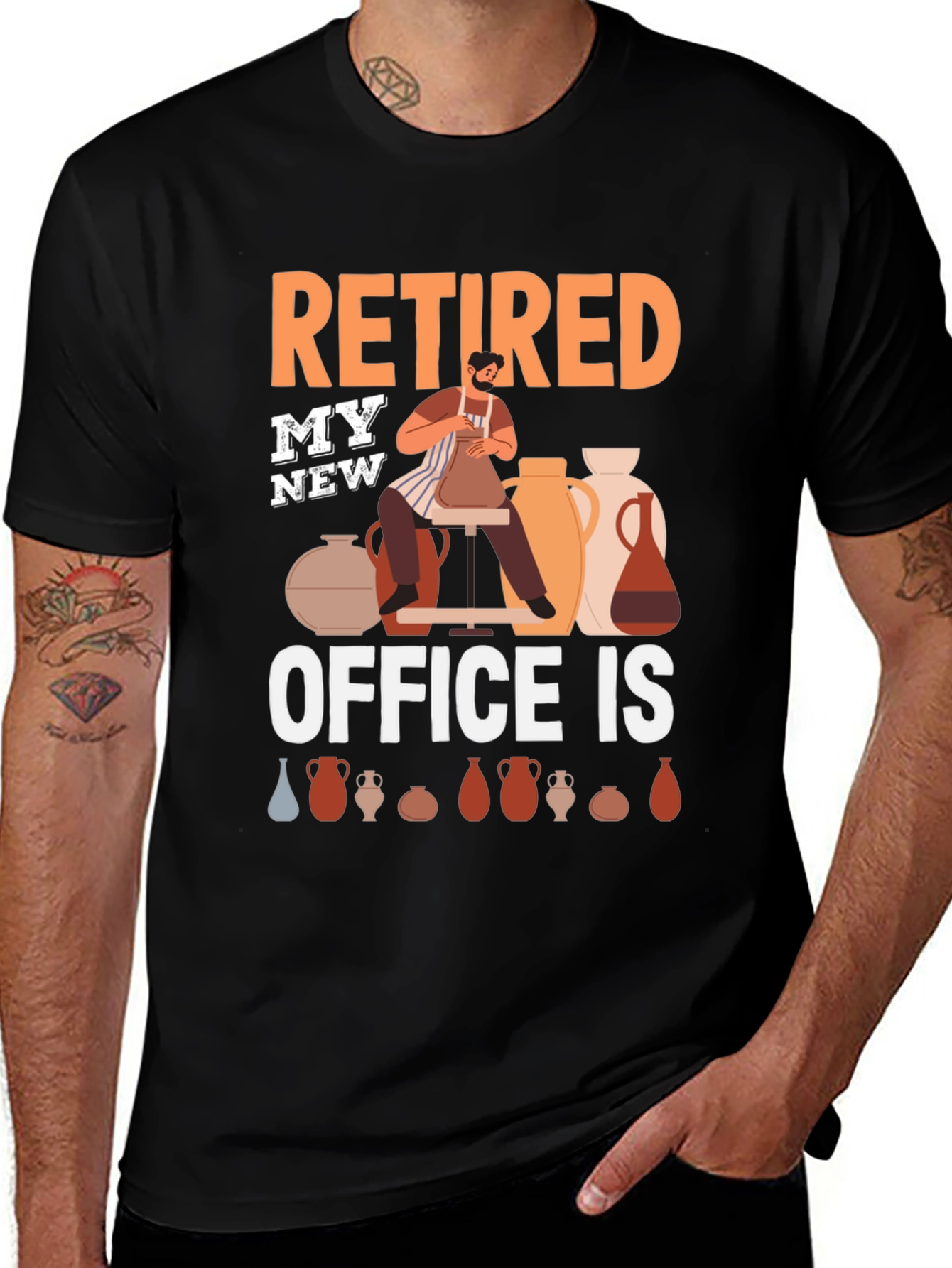 Retired Potter T-Shirt - My New Office Is Pottery