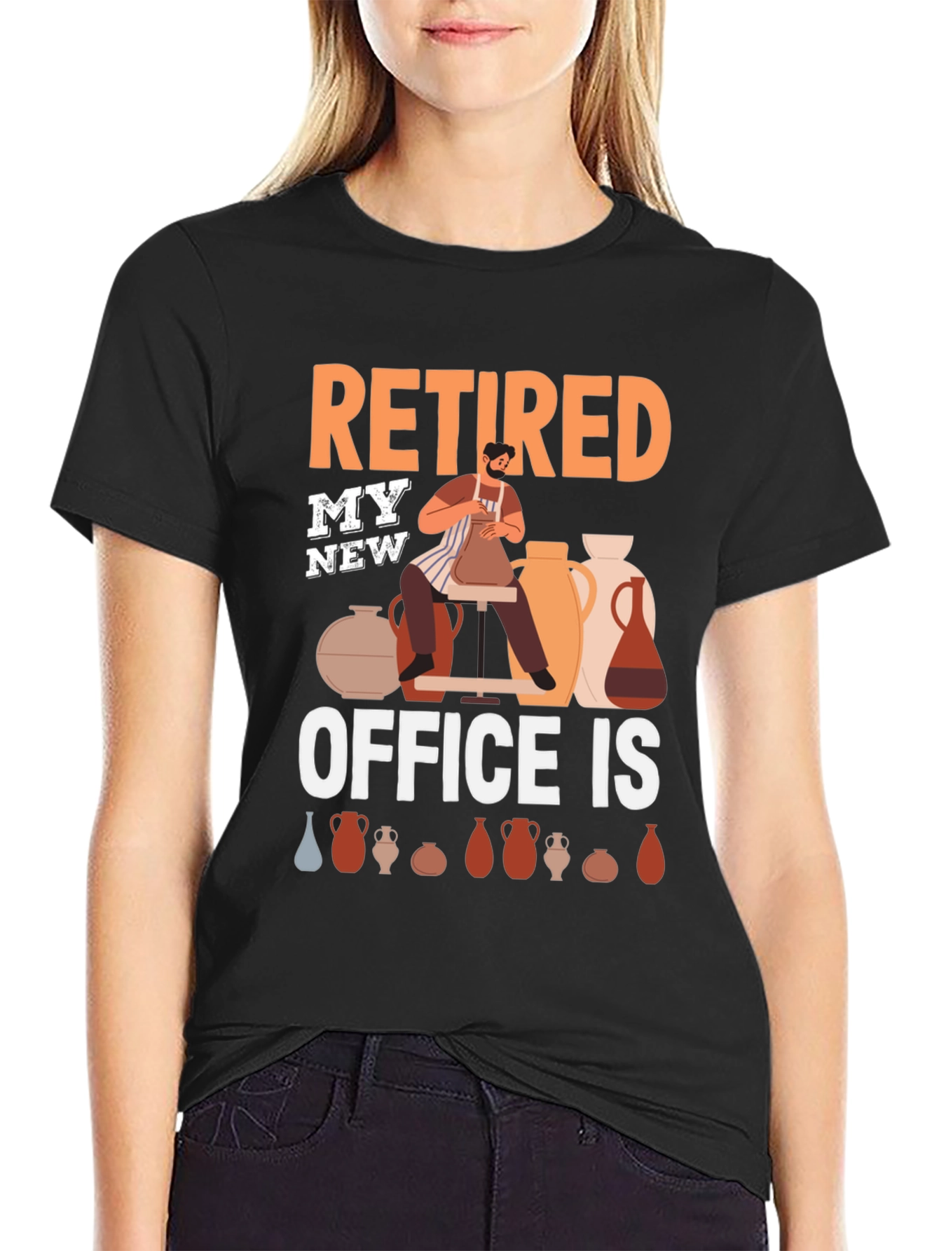 Retired Potter T-Shirt - My New Office Is Pottery