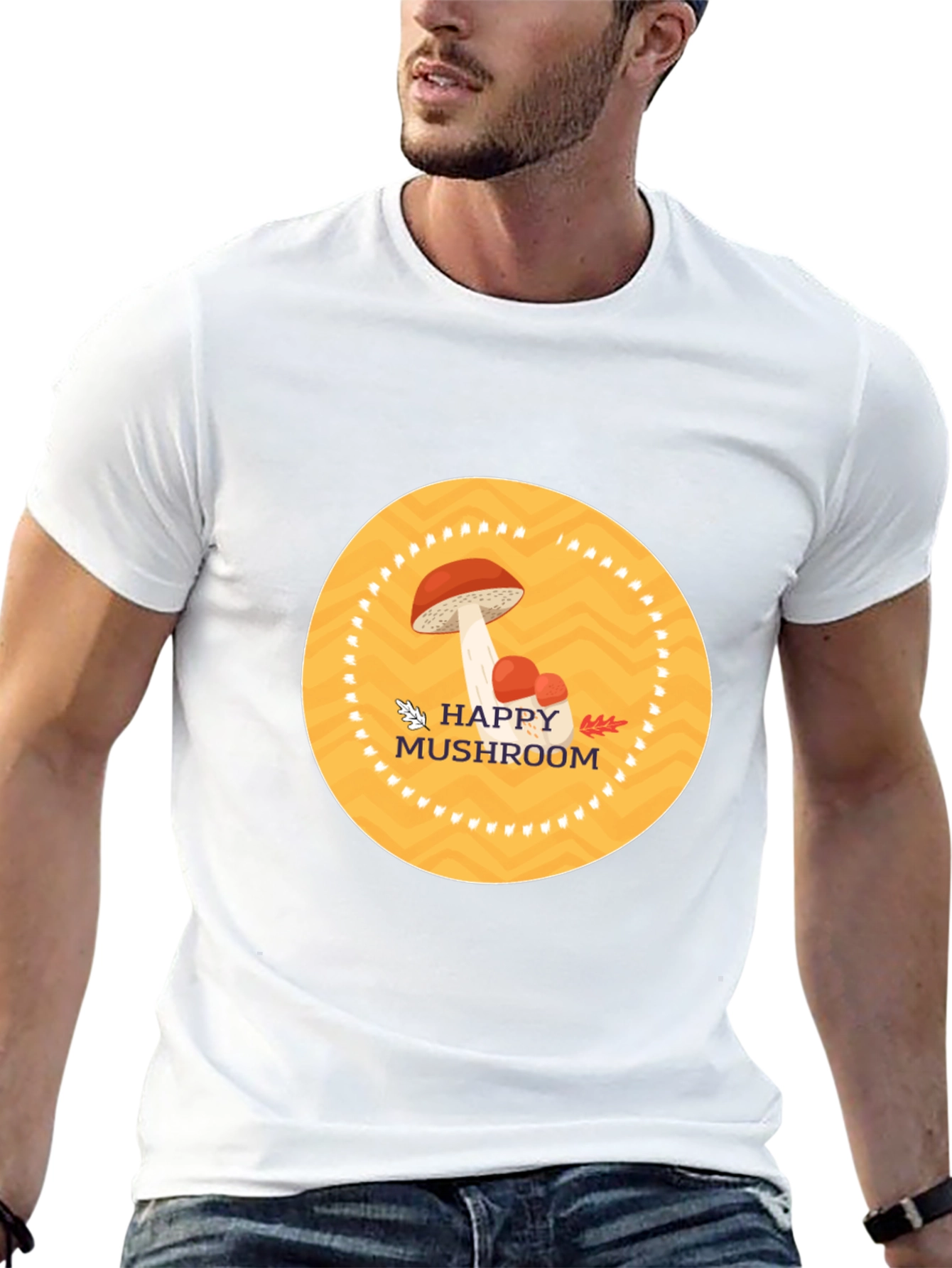 Happy Mushroom Graphic Tee - Stylish Comfort