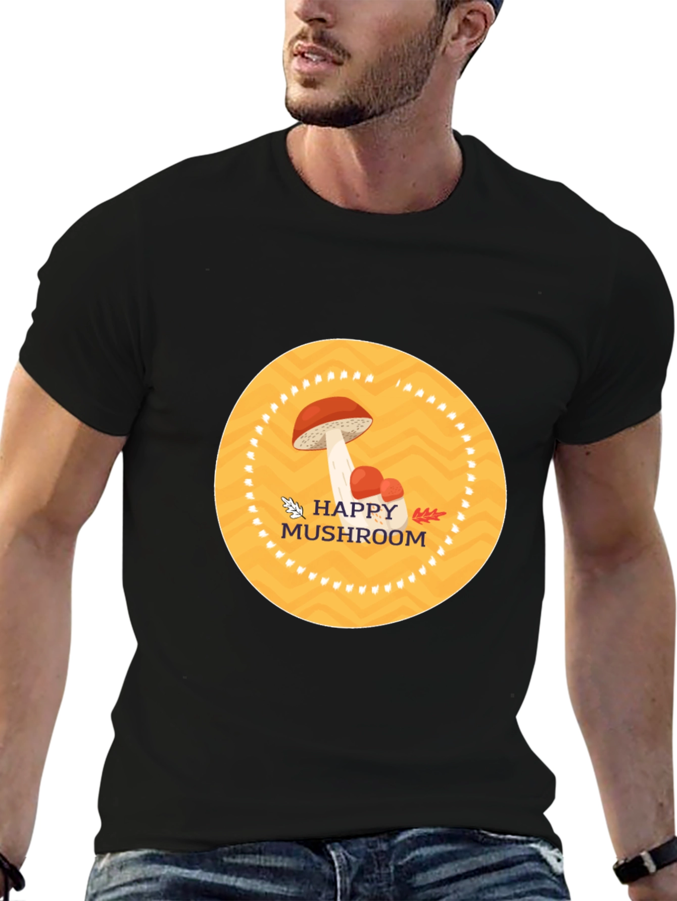 Happy Mushroom Graphic Tee - Stylish Comfort