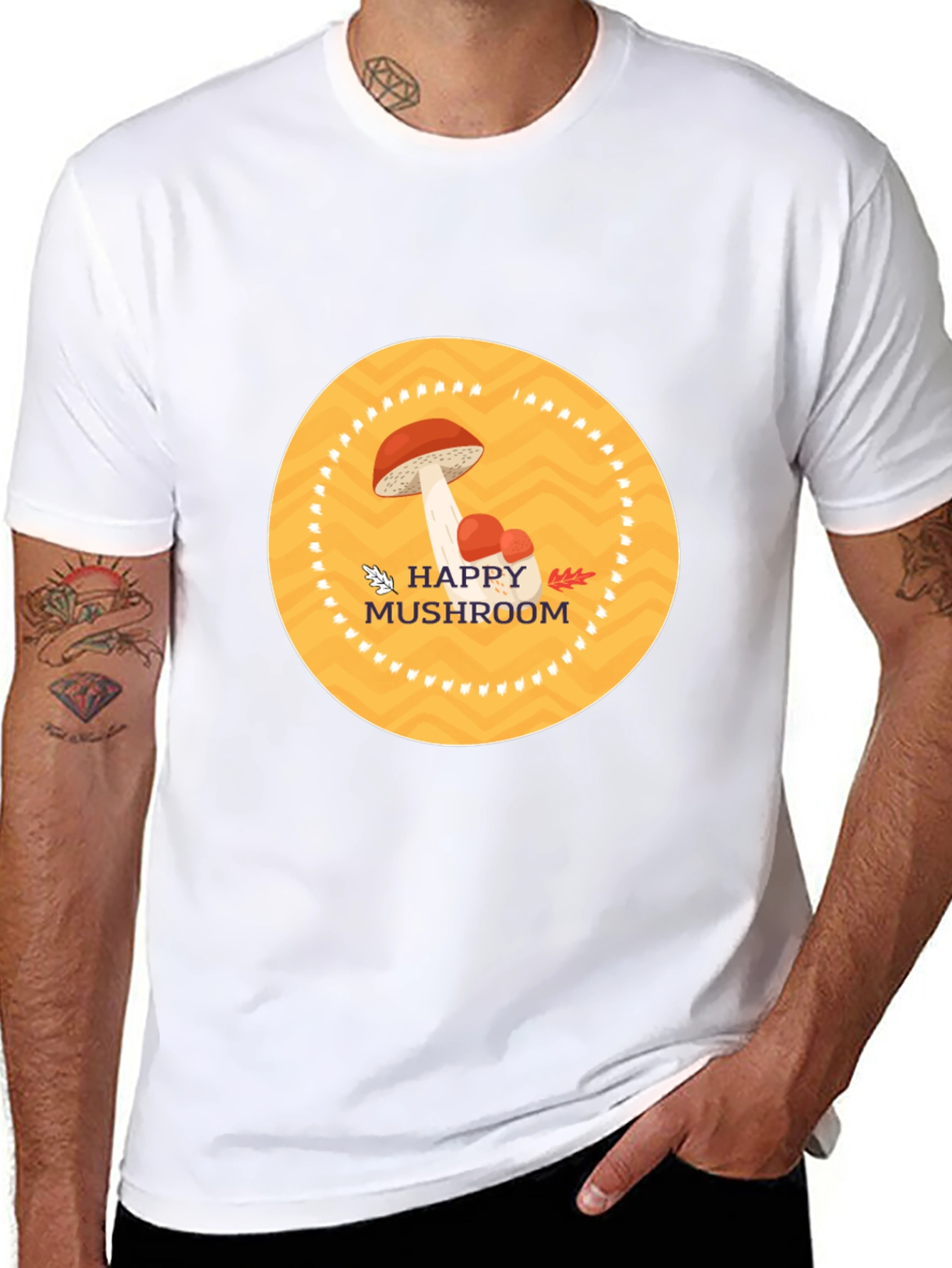 Happy Mushroom Graphic Tee - Stylish Comfort
