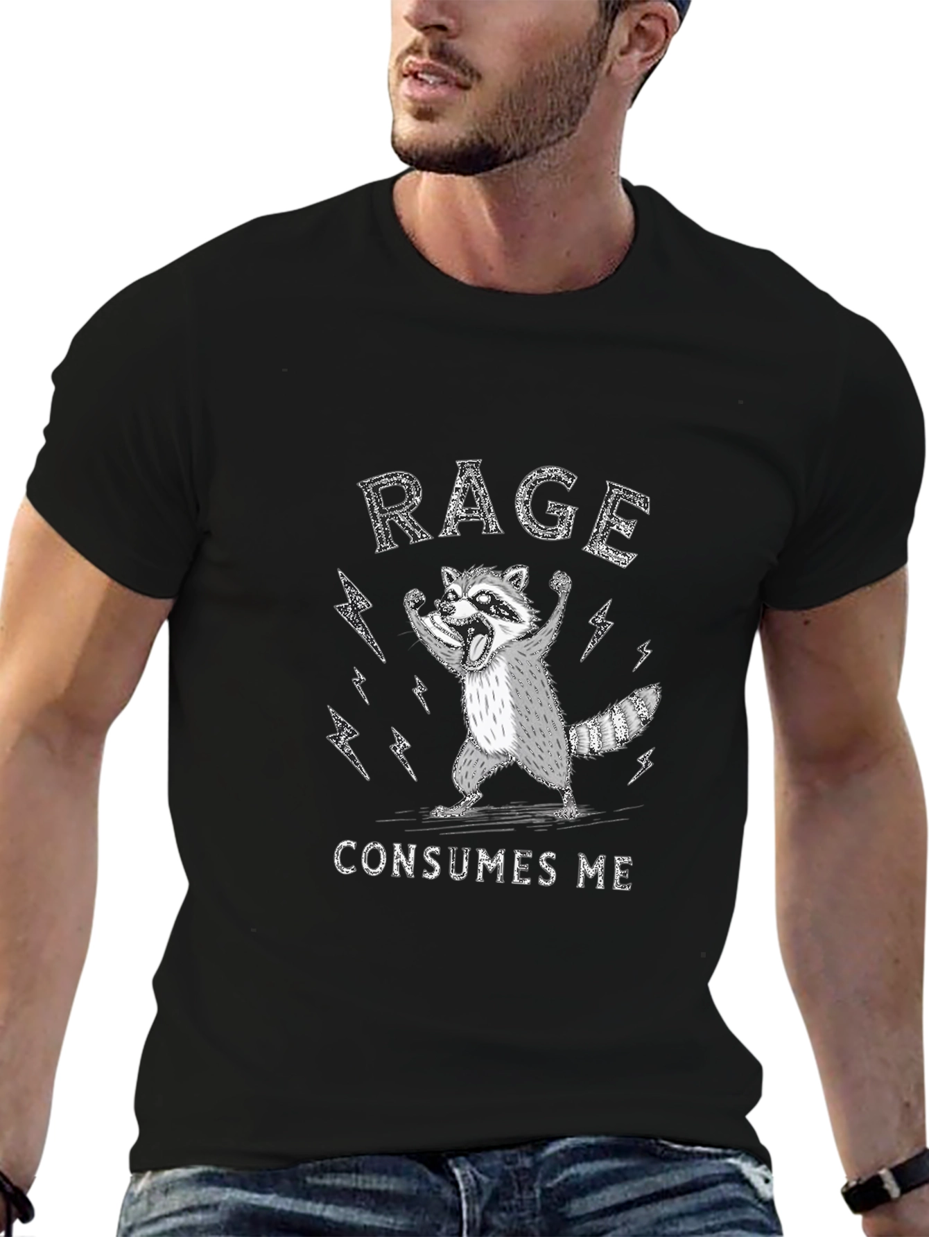Rage Consumes Me Raccoon Graphic Tee