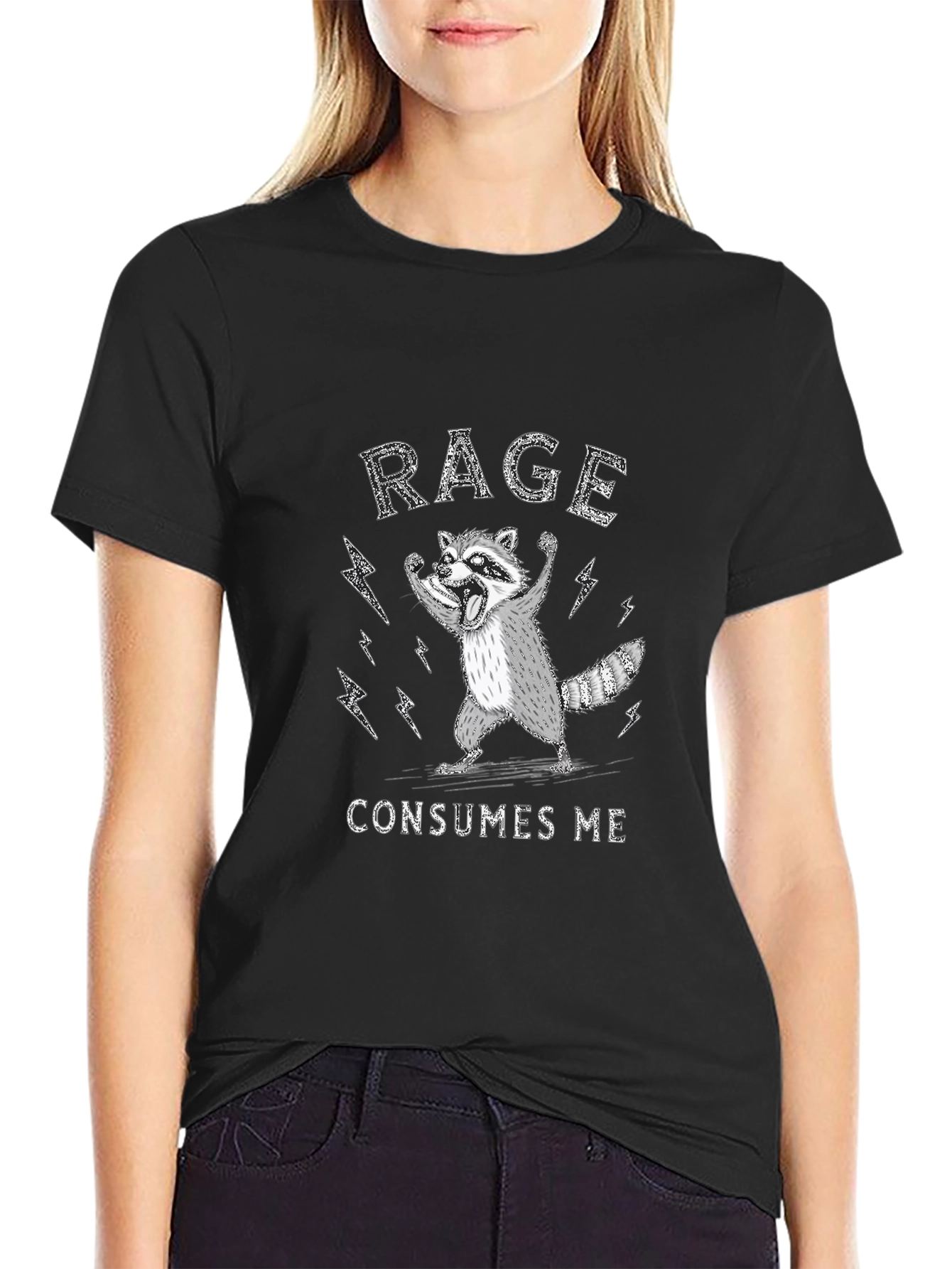 Rage Consumes Me Raccoon Graphic Tee