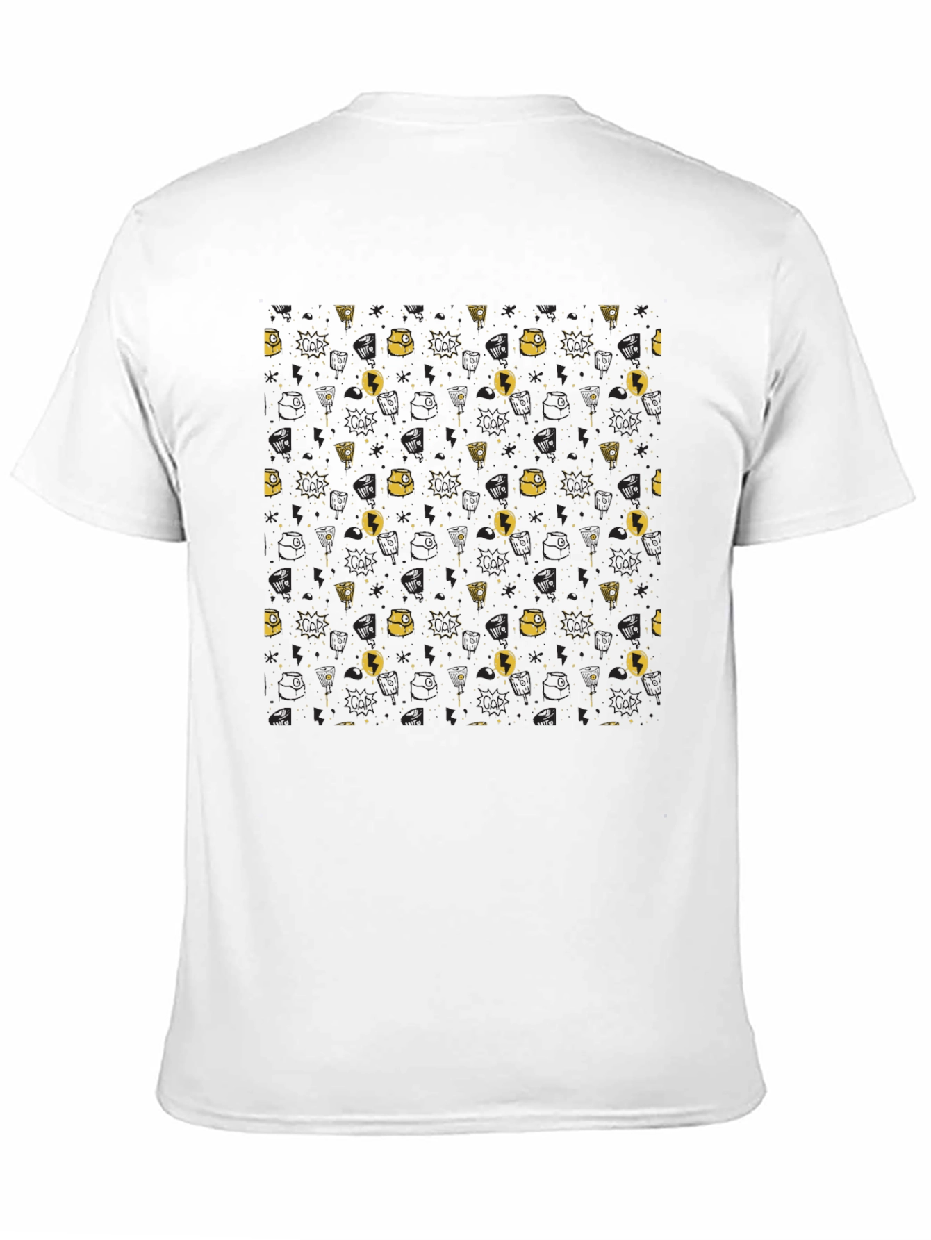 Patterned Graphic Black T-Shirt