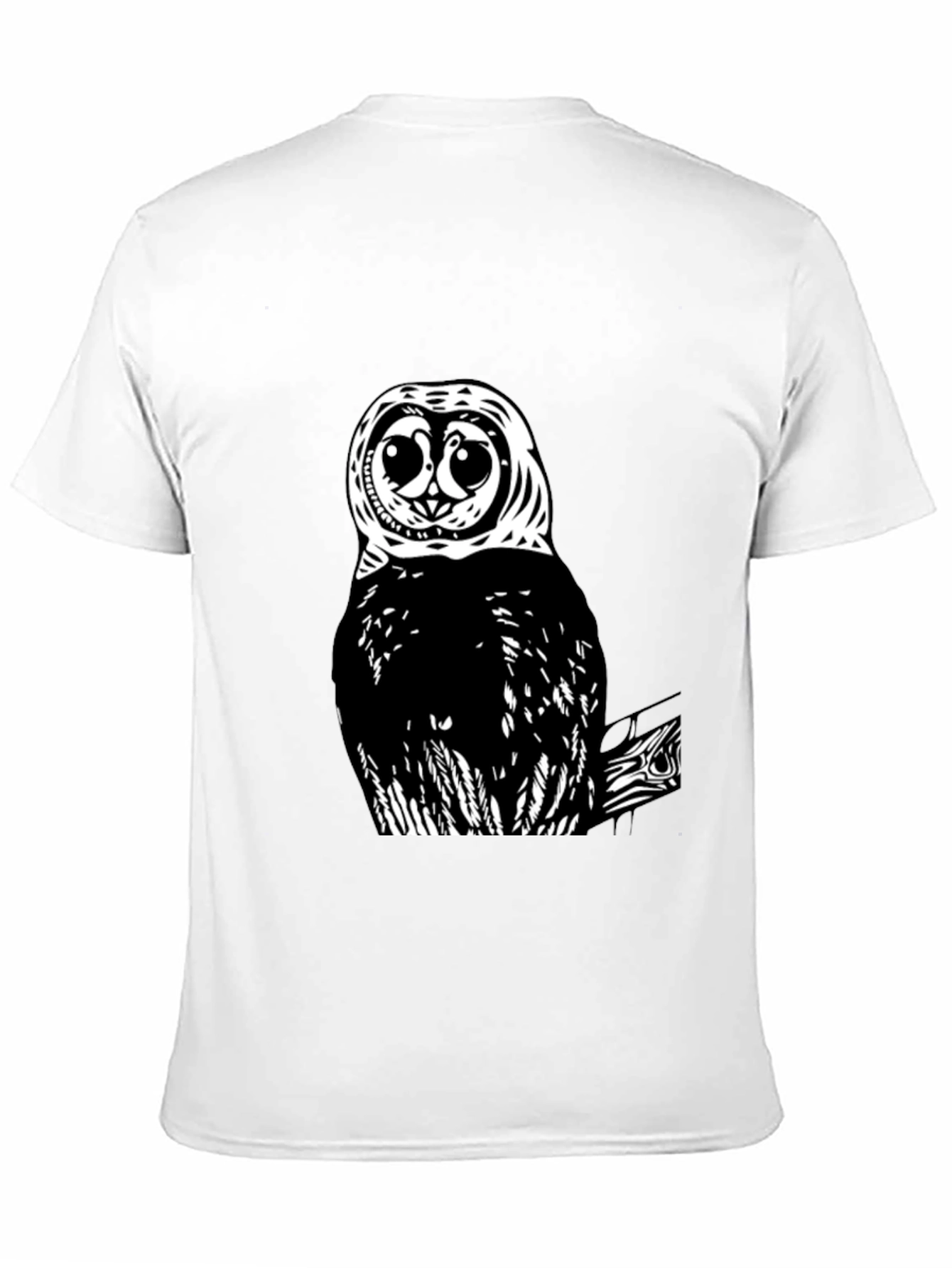 Owl Graphic Print Black T-Shirt