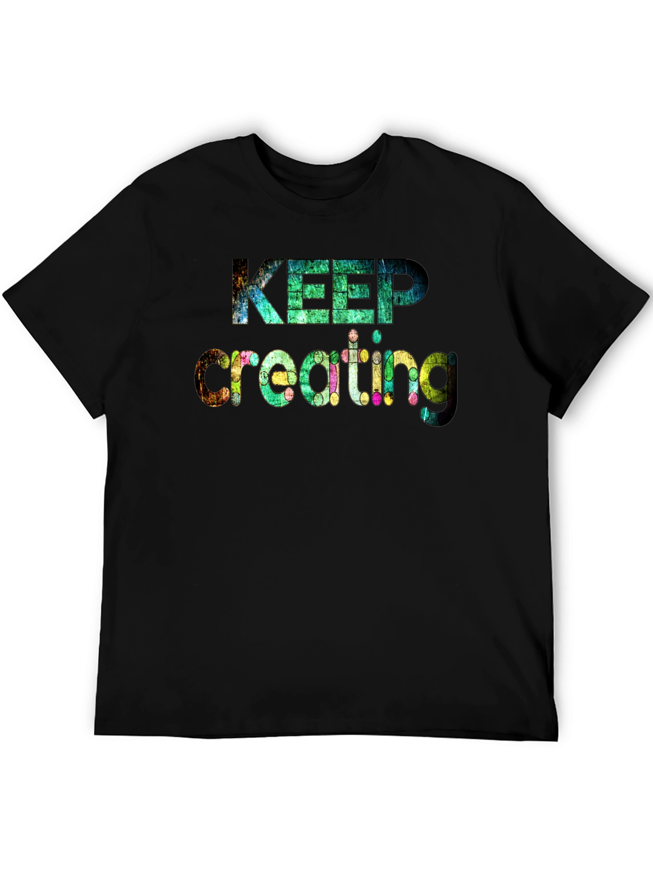 Keep Creating Mens Black Graphic Tee