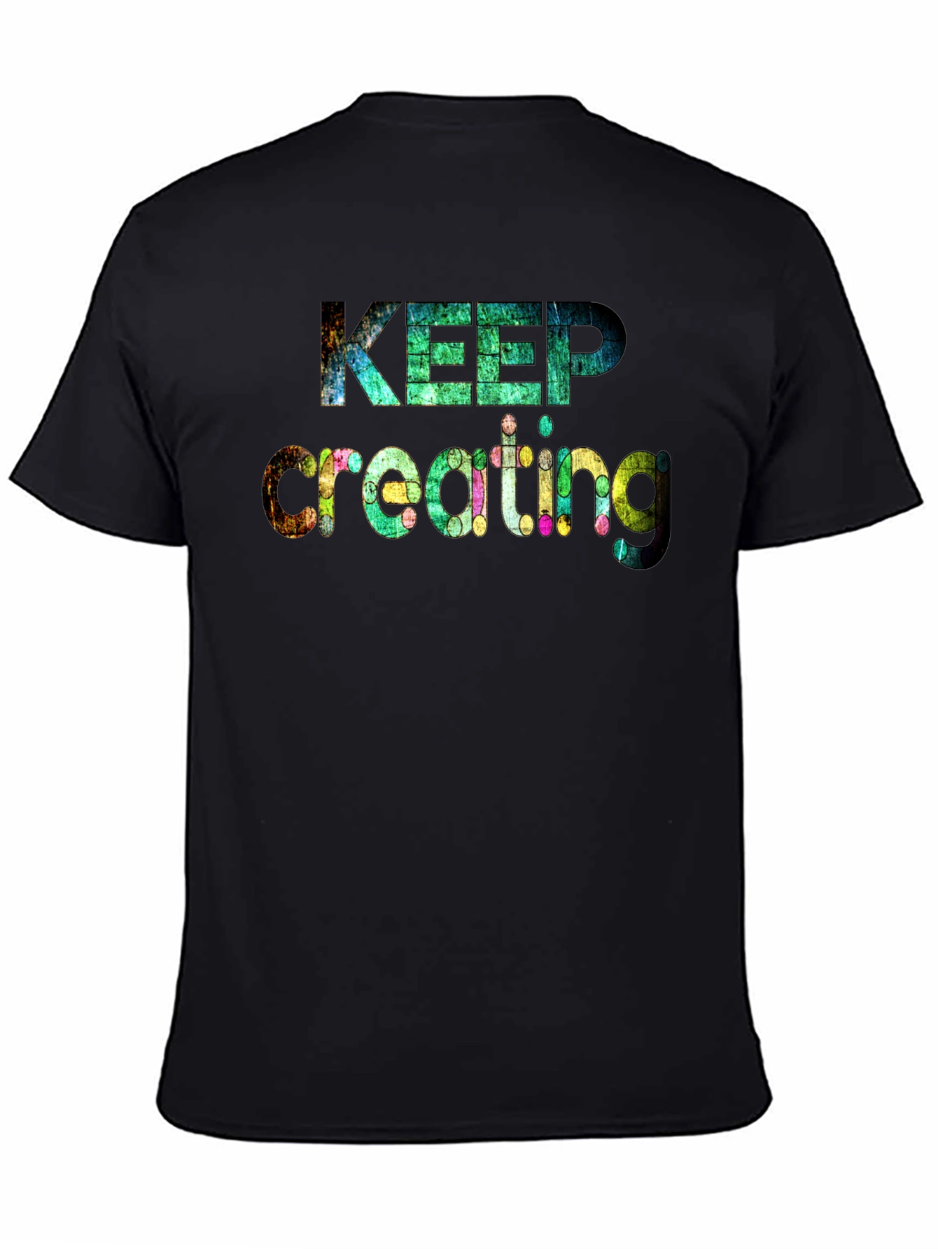 Keep Creating Mens Black Graphic Tee
