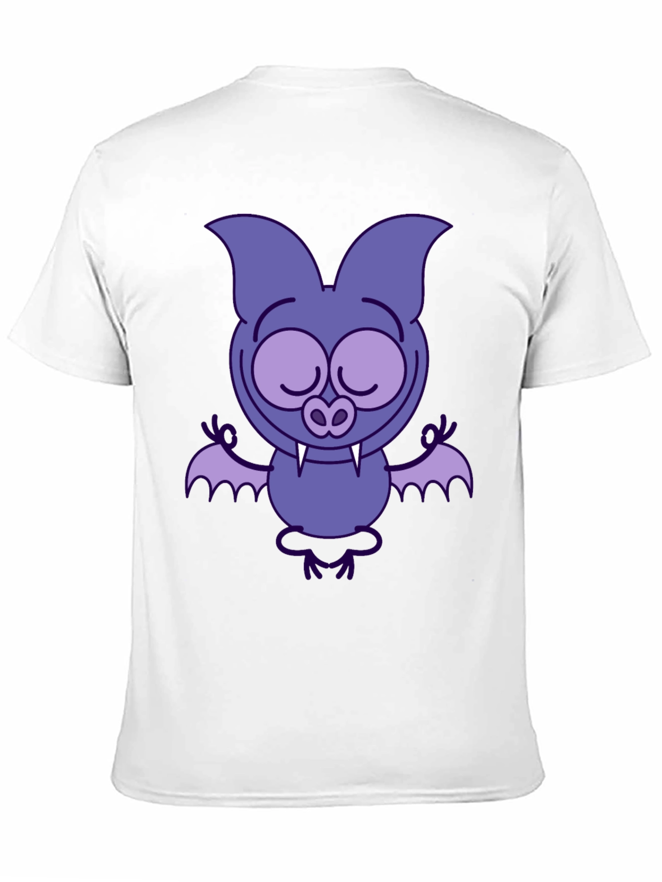 Meditating Bat Graphic Tee - Cool Cartoon Design!
