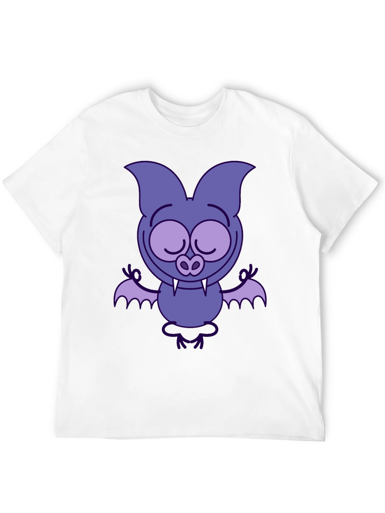 Meditating Bat Graphic Tee - Cool Cartoon Design!