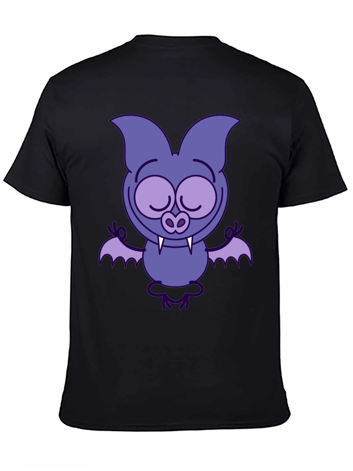 Meditating Bat Graphic Tee - Cool Cartoon Design!