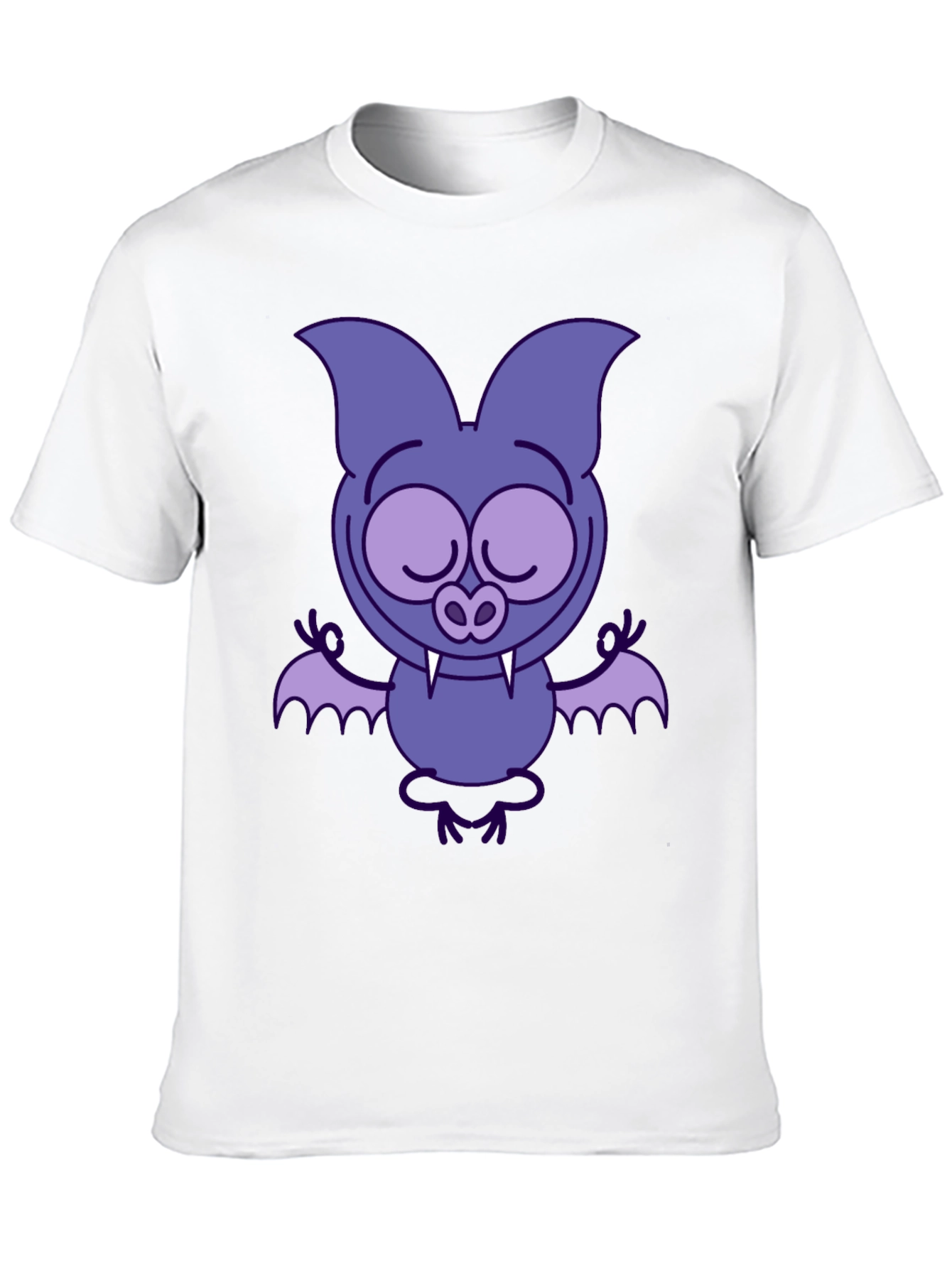 Meditating Bat Graphic Tee - Cool Cartoon Design!