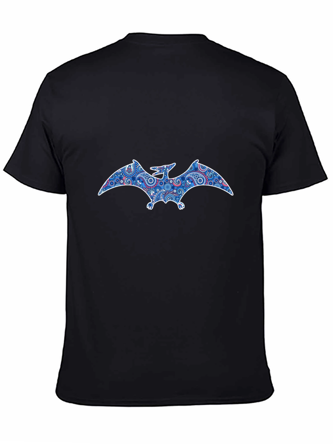 Pterodactyl Paisley Print Black T-Shirt