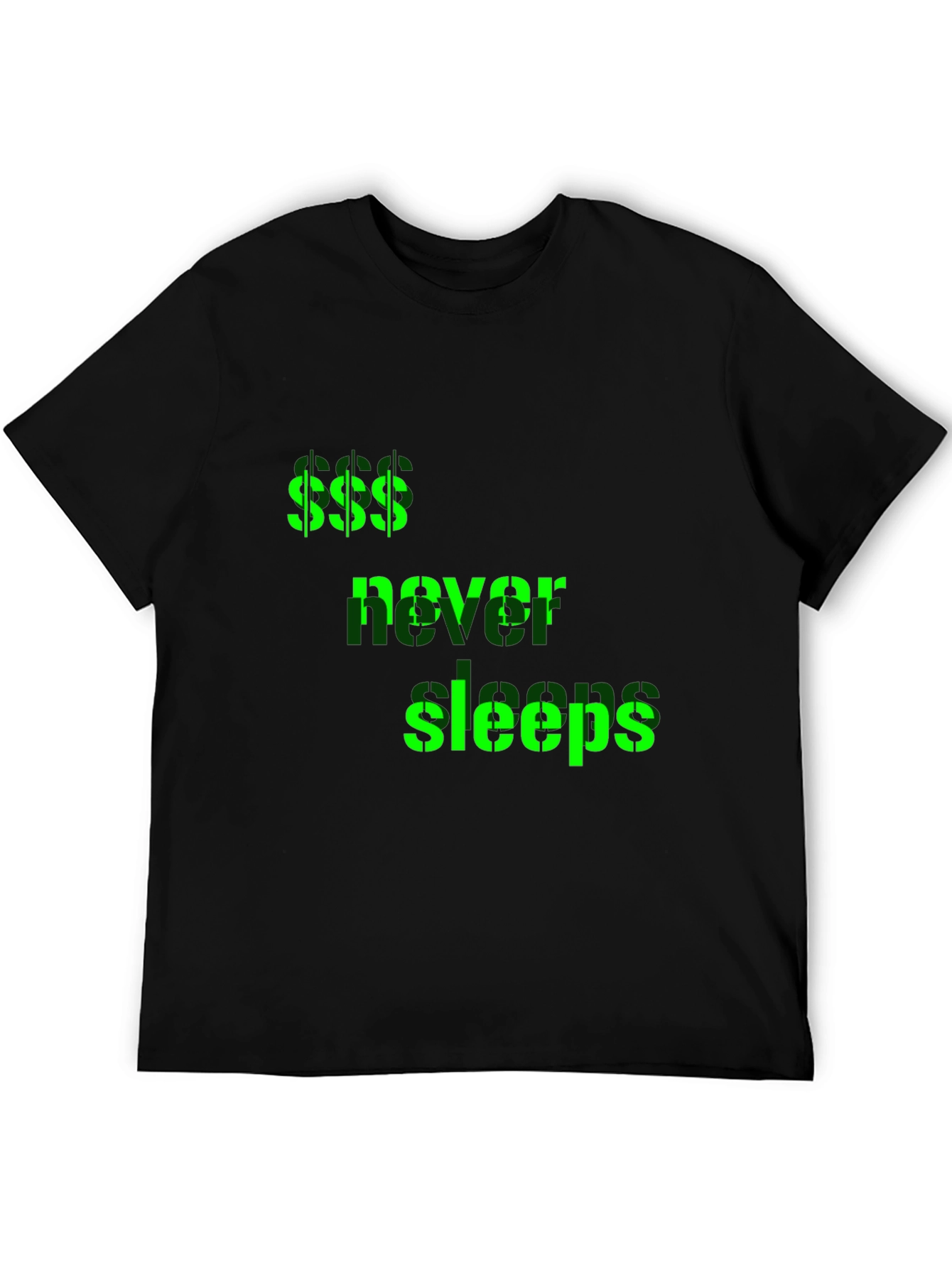 Money Never Sleeps Graphic Tee - Black