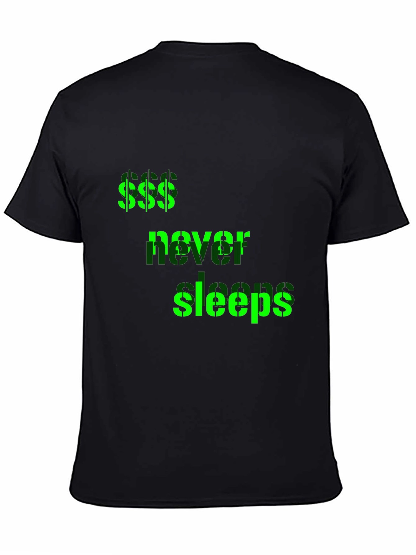 Money Never Sleeps Graphic Tee - Black