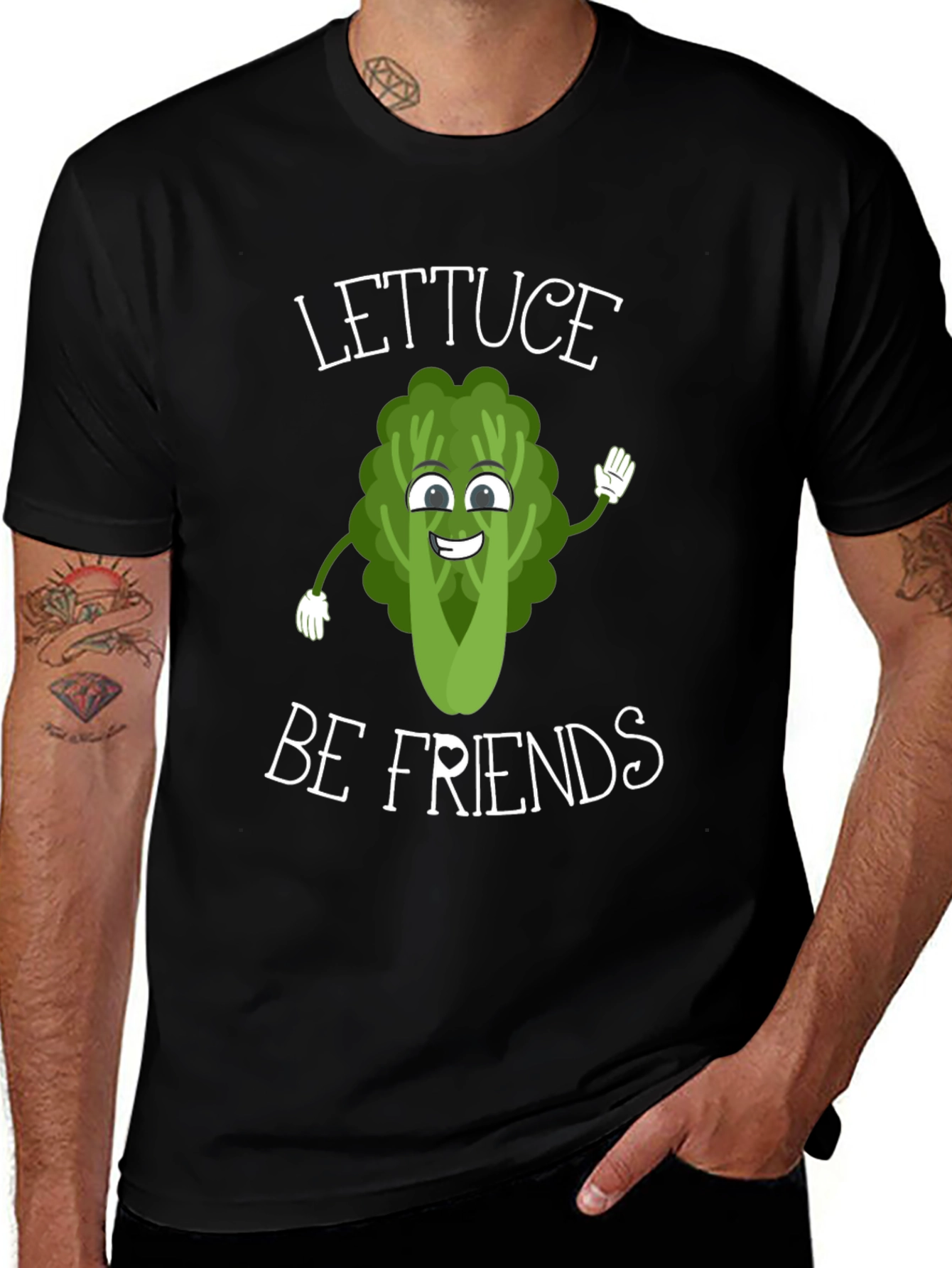 Lettuce Be Friends Graphic T-Shirt - Funny Vegan Tee