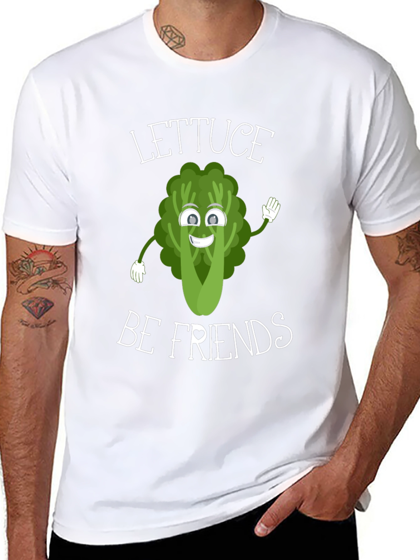 Lettuce Be Friends Graphic T-Shirt - Funny Vegan Tee