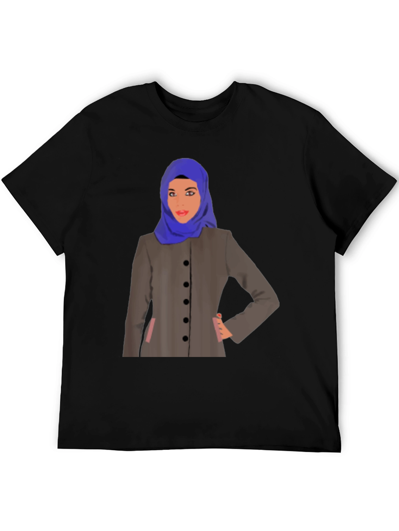 Stylish Woman in Hijab Graphic Tee