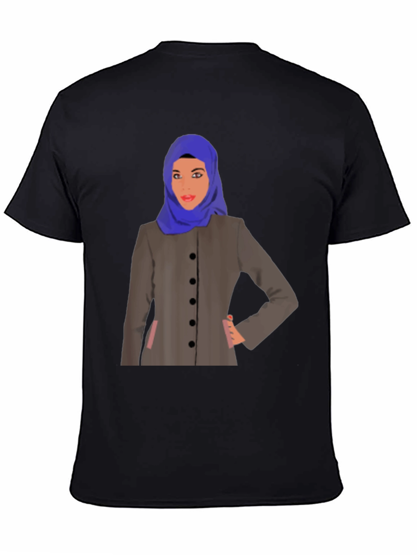 Stylish Woman in Hijab Graphic Tee