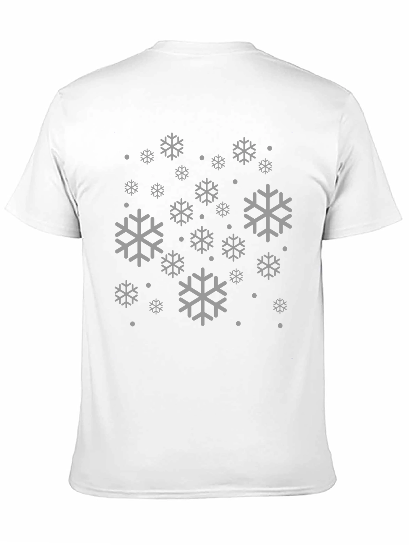 Snowflake Pattern Black T-Shirt