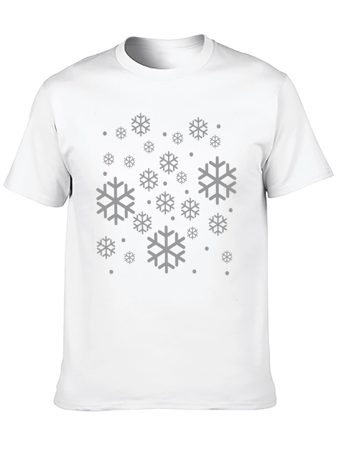 Snowflake Pattern Black T-Shirt