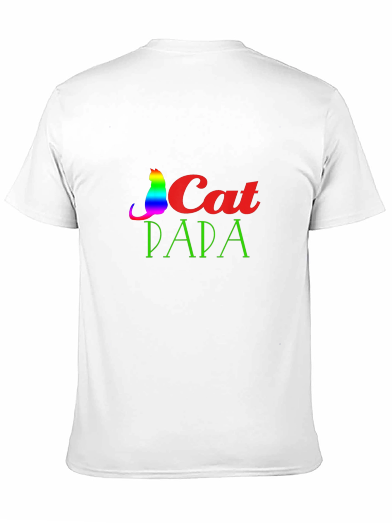 Cat Papa T-Shirt - Rainbow Cat Design