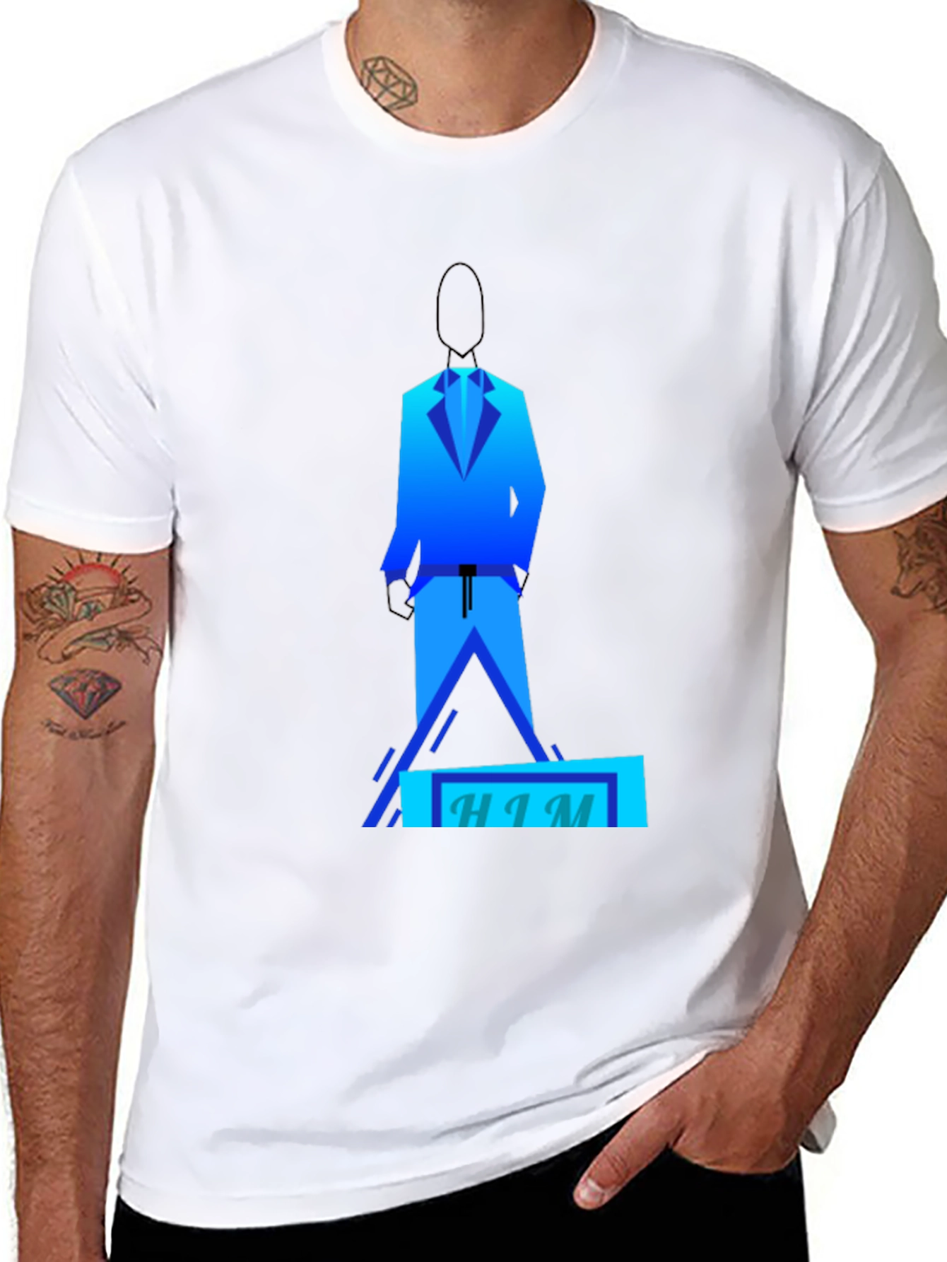 Geometric HIM Graphic Tee - Modern Design