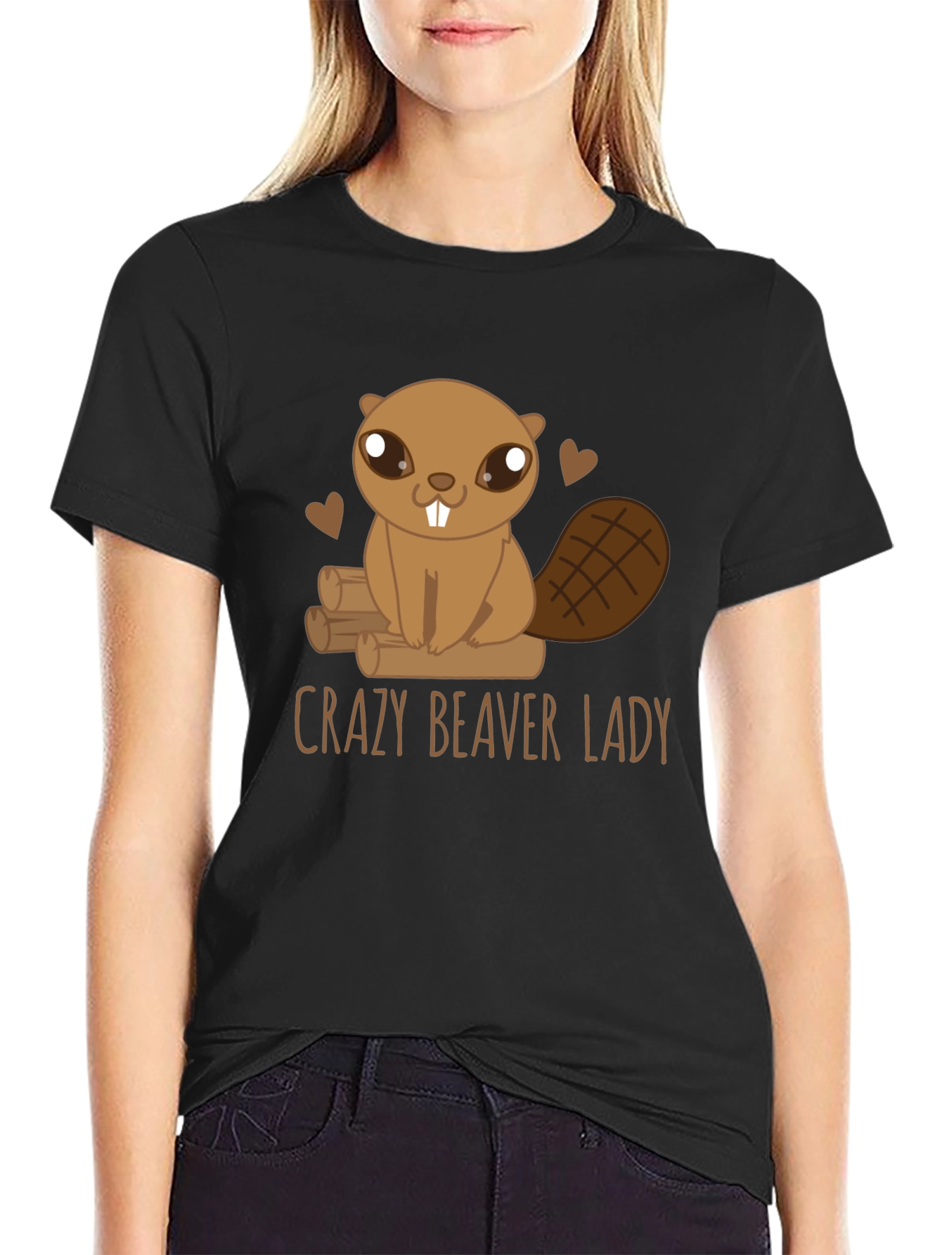 Crazy Beaver Lady Graphic Tee