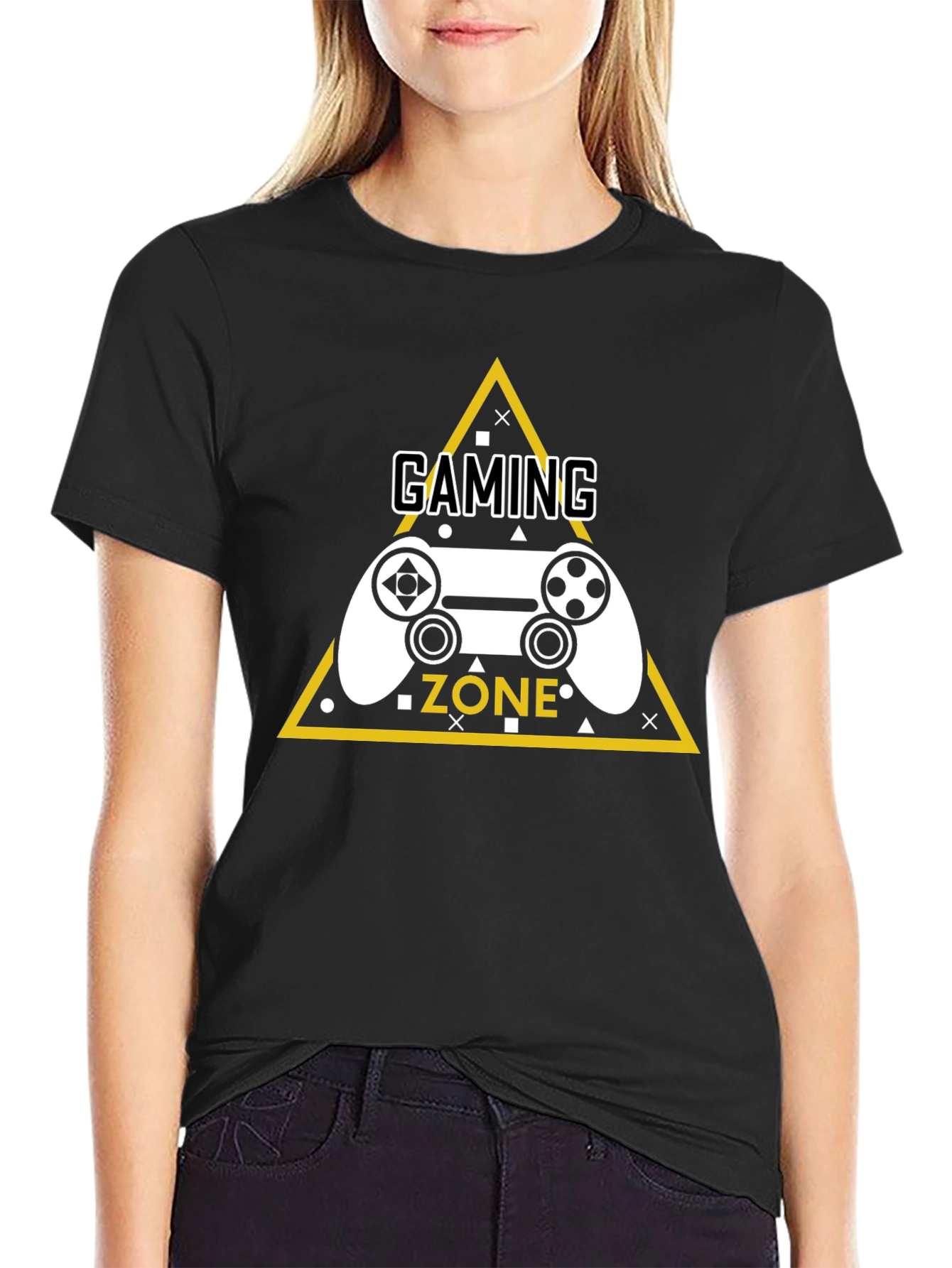 Gaming Zone Graphic Tee - Black Cotton T-Shirt