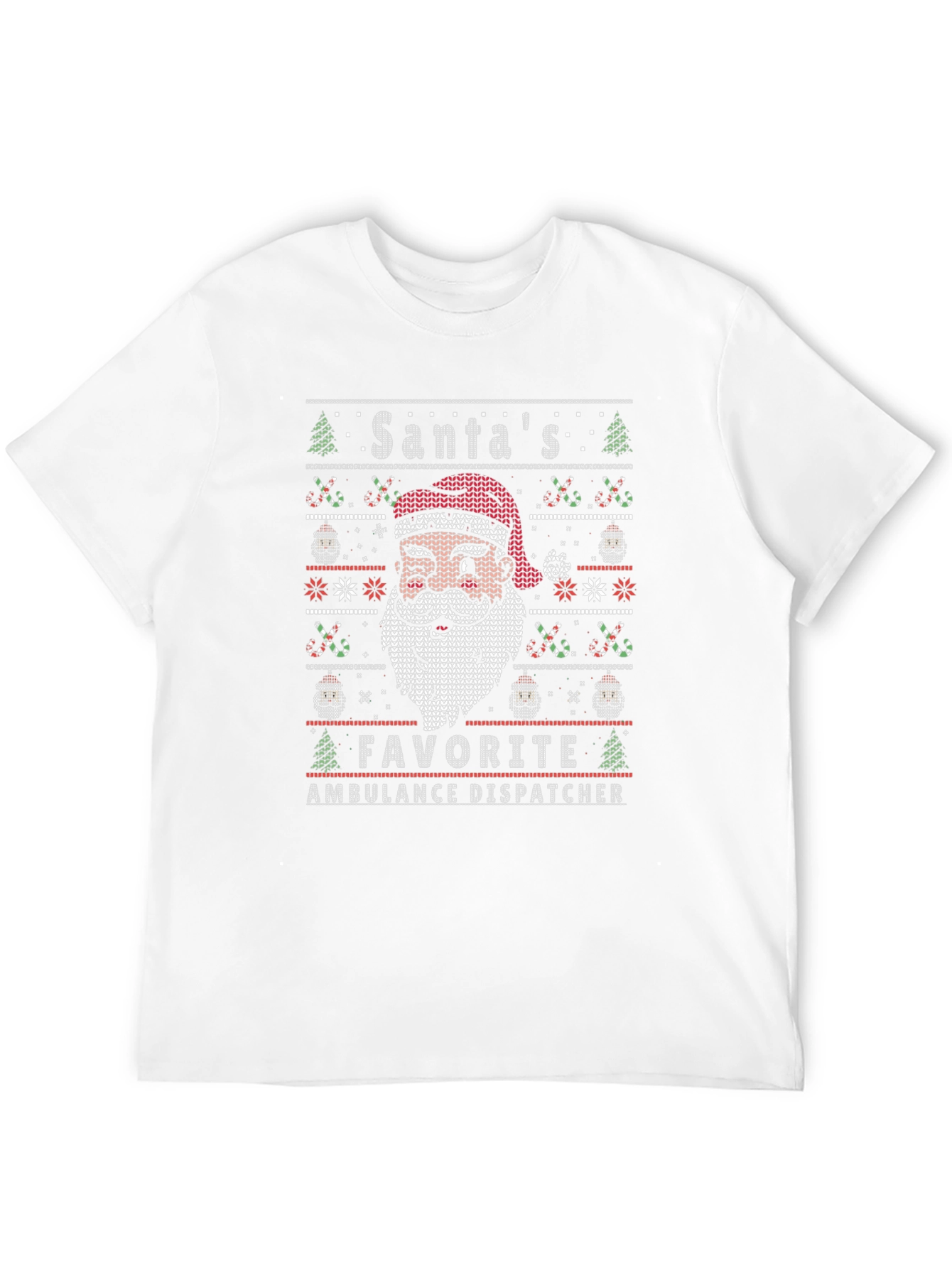 Santas Favorite Ambulance Dispatcher Ugly Christmas T-Shirt