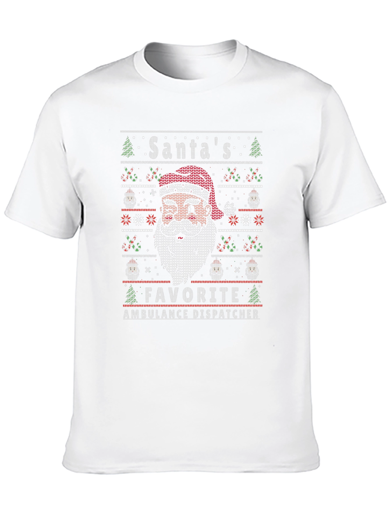 Santas Favorite Ambulance Dispatcher Ugly Christmas T-Shirt