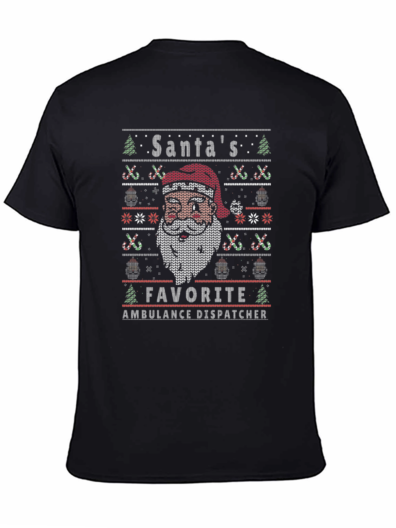 Santas Favorite Ambulance Dispatcher Ugly Christmas T-Shirt