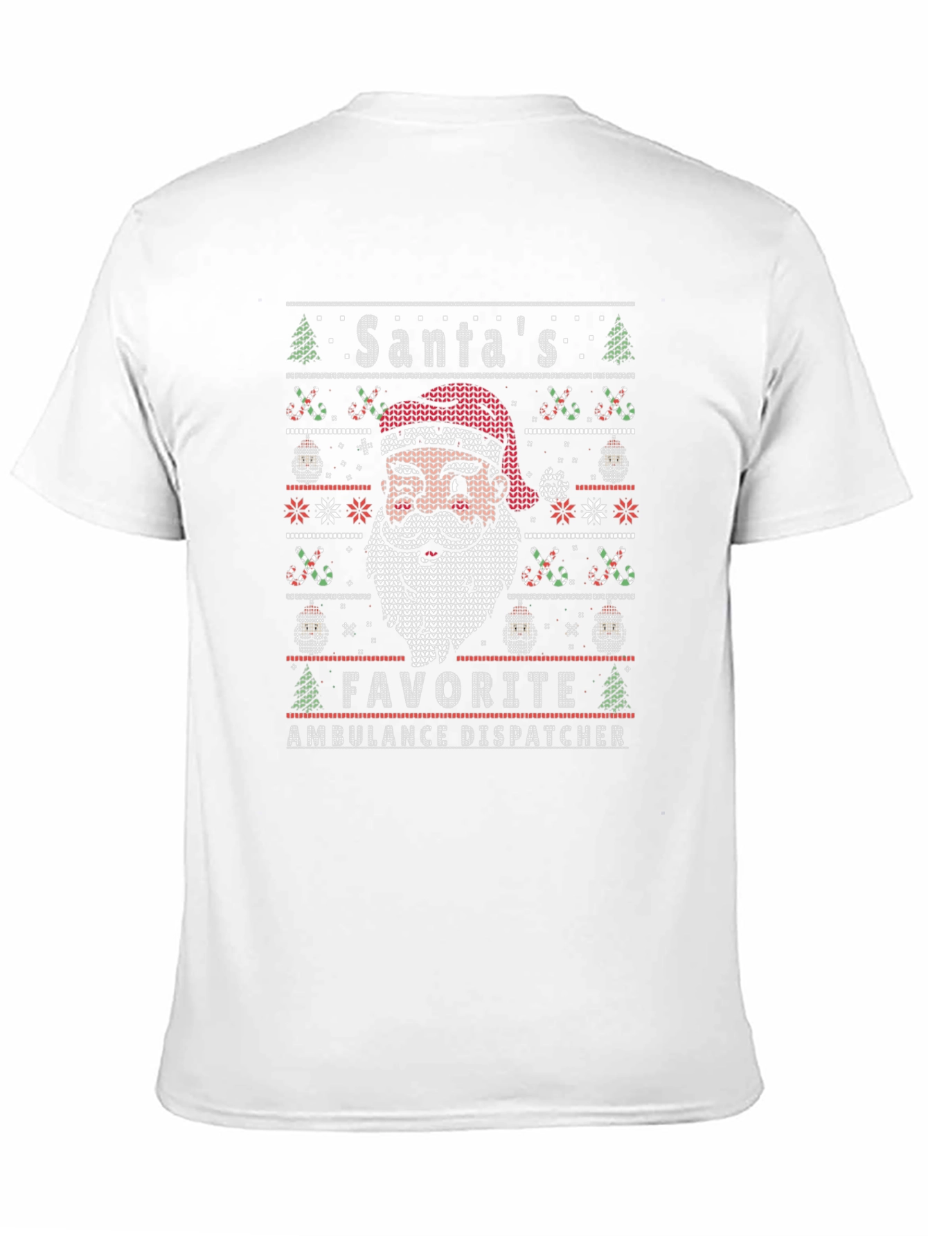 Santas Favorite Ambulance Dispatcher Ugly Christmas T-Shirt