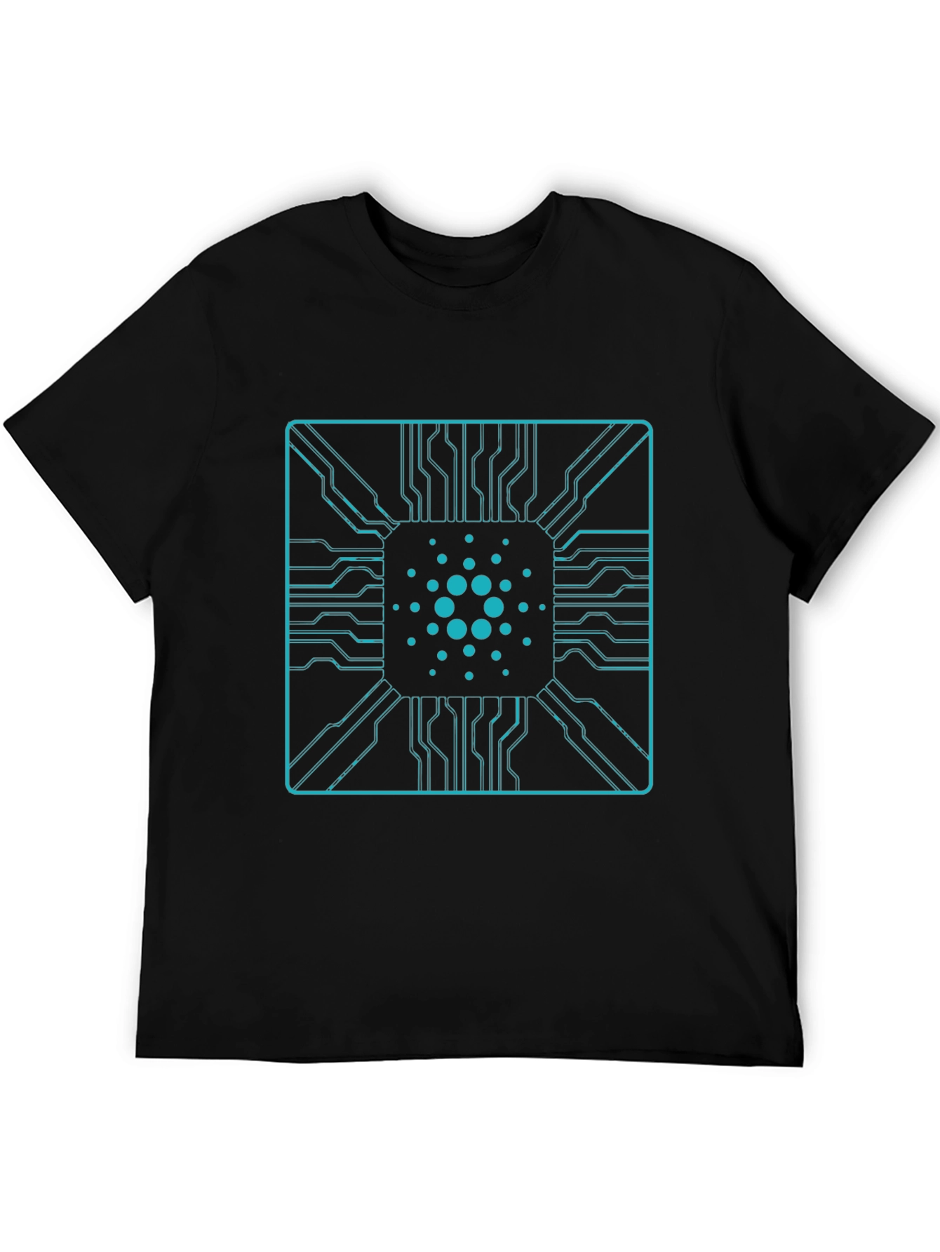 Cardano Circuit Board Graphic T-Shirt - Black Cotton